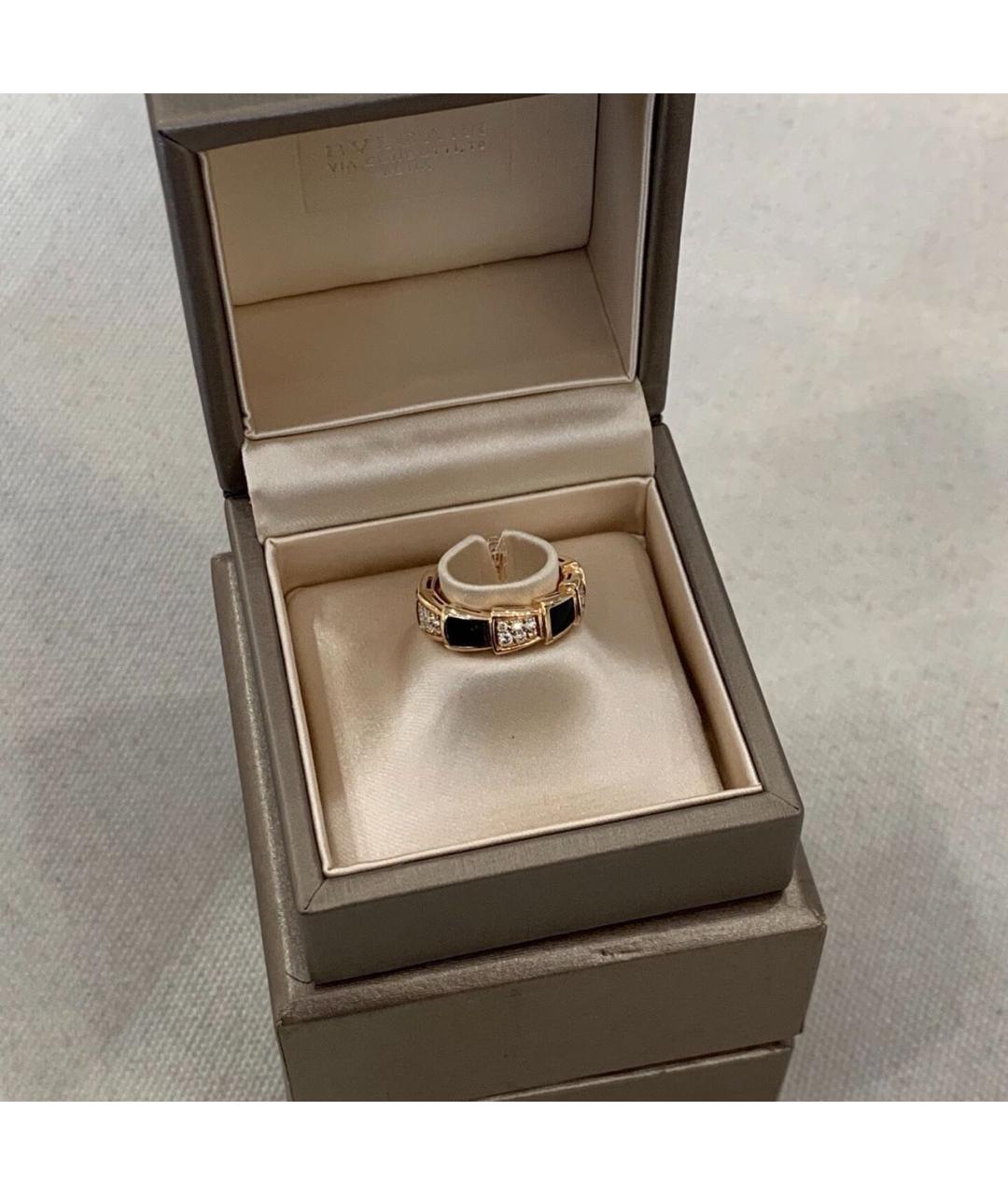 BVLGARI Черное кольцо из розового золота, фото 2