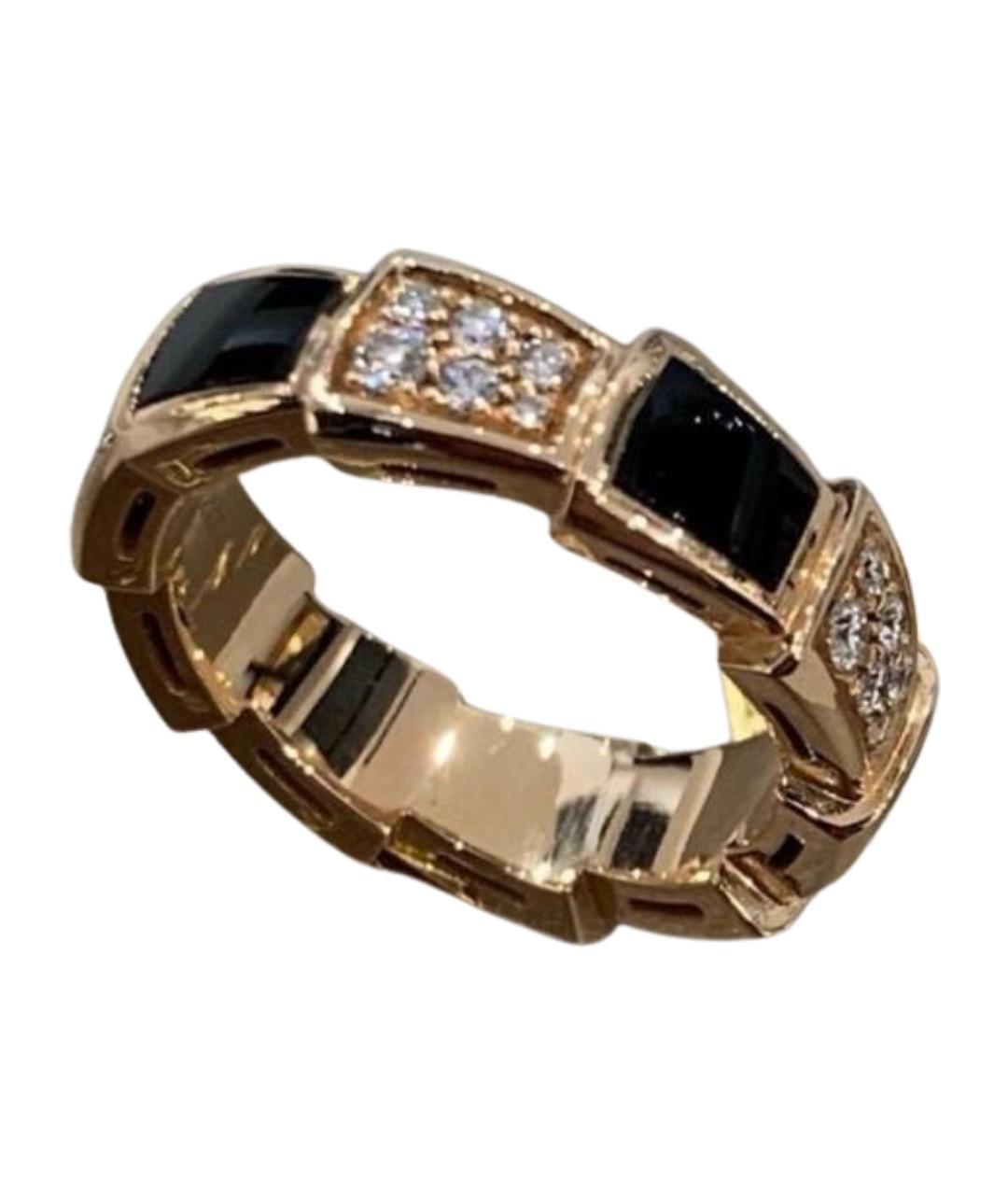 BVLGARI Черное кольцо из розового золота, фото 1