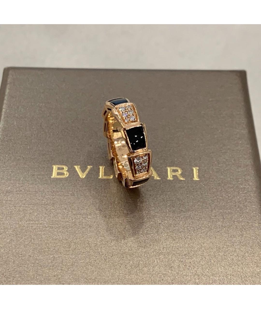 BVLGARI Черное кольцо из розового золота, фото 5
