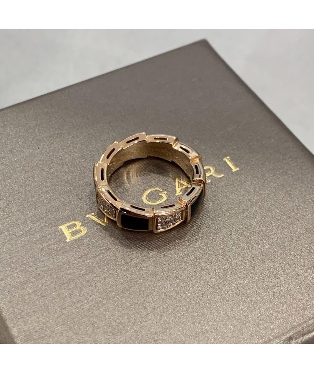 BVLGARI Черное кольцо из розового золота, фото 3
