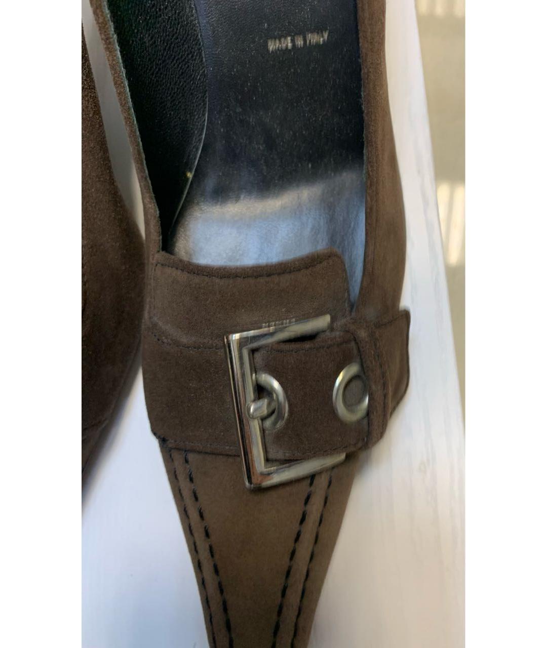 PRADA Коричневые замшевые туфли, фото 3