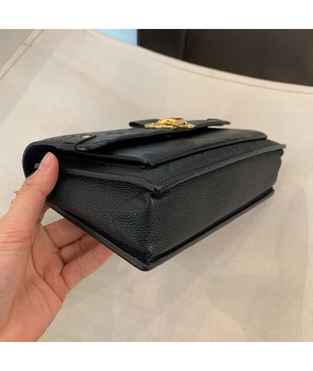 LOUIS VUITTON Черная кожаная сумка через плечо, фото 5