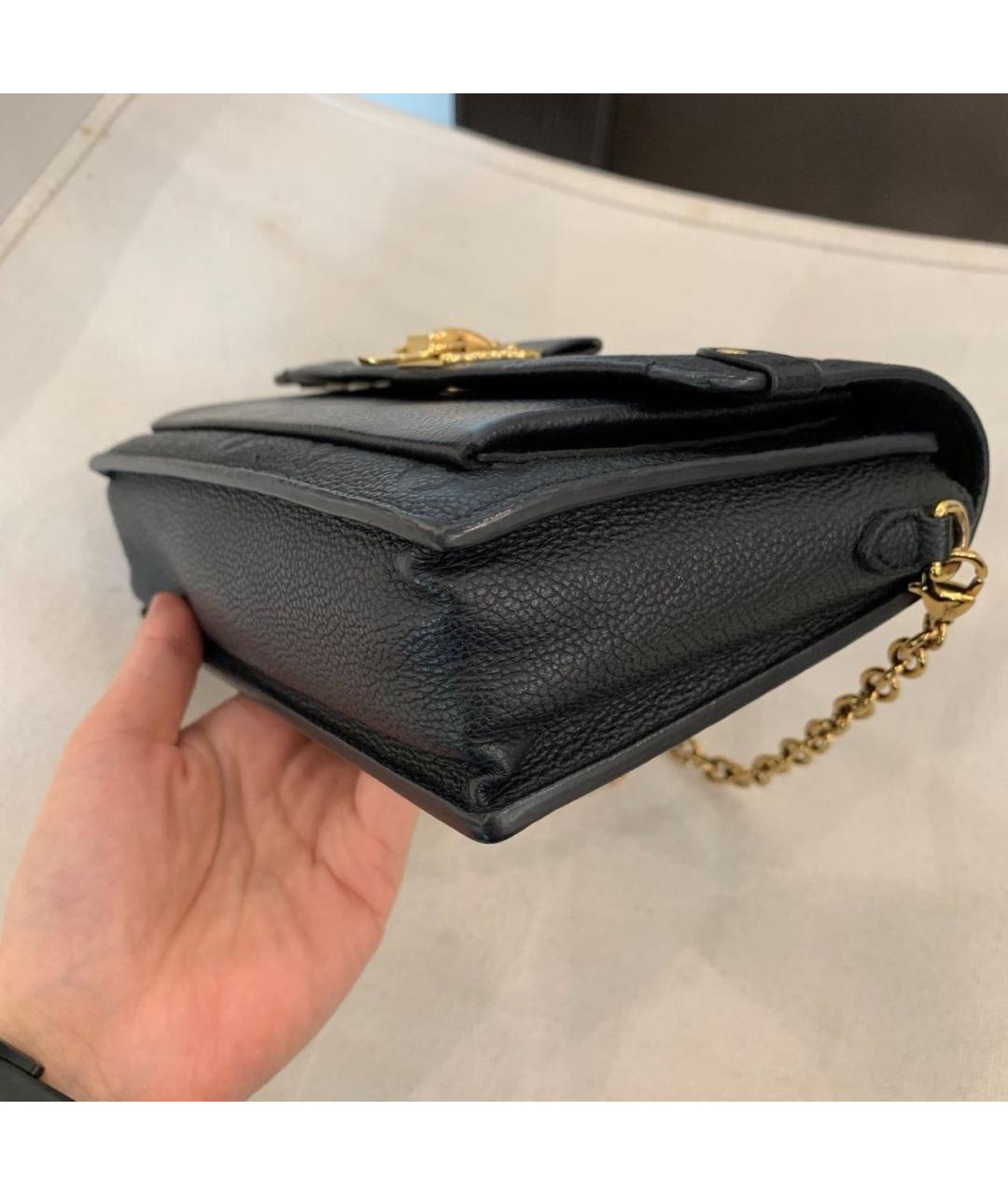 LOUIS VUITTON Черная кожаная сумка через плечо, фото 6