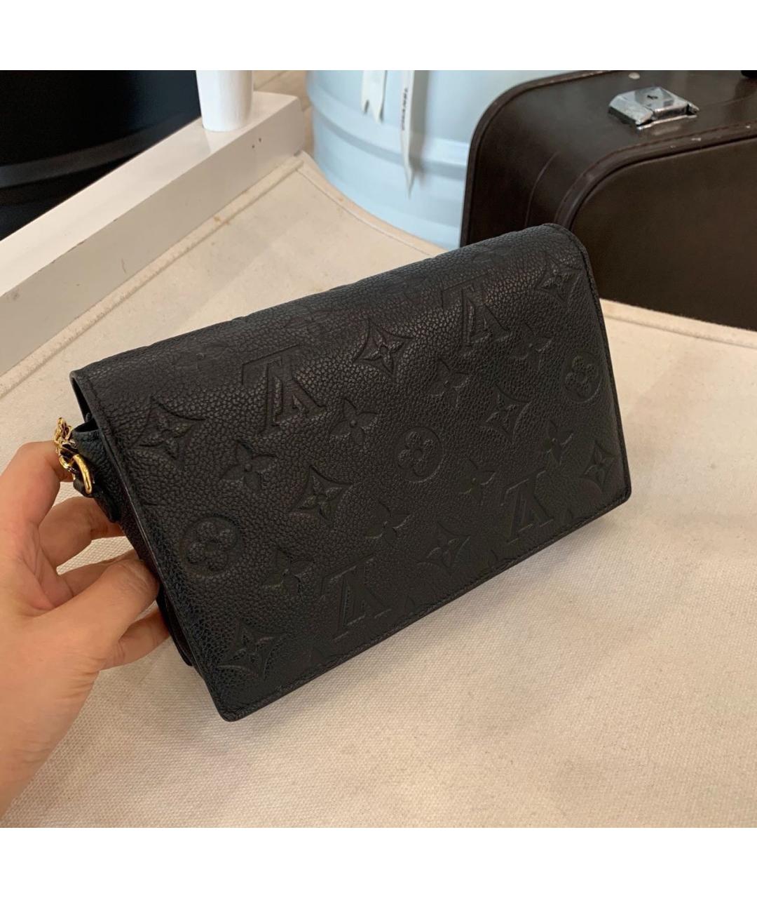 LOUIS VUITTON Черная кожаная сумка через плечо, фото 3