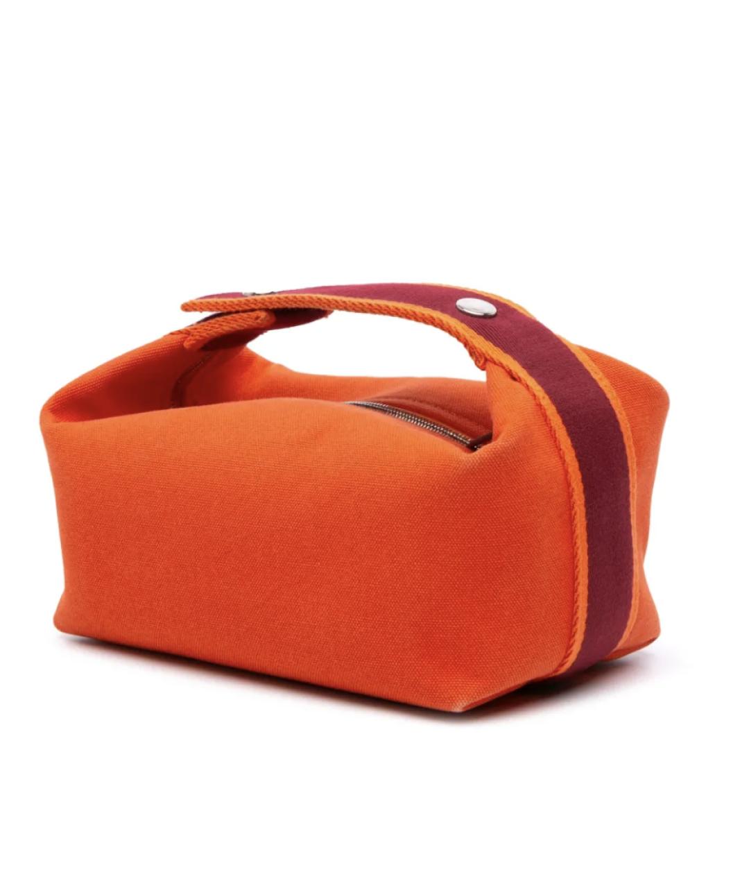 HERMES Оранжевая хлопковая косметичка, фото 2