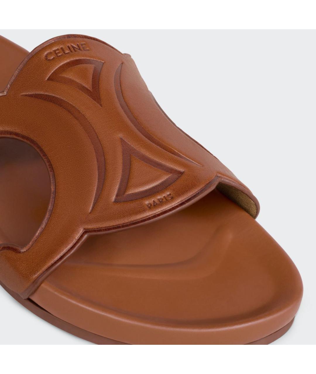 CELINE Коричневые кожаные мюли, фото 3