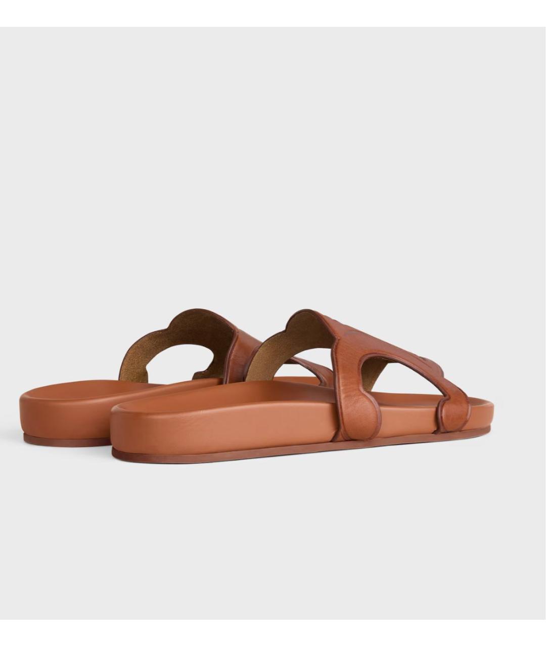 CELINE Коричневые кожаные мюли, фото 4