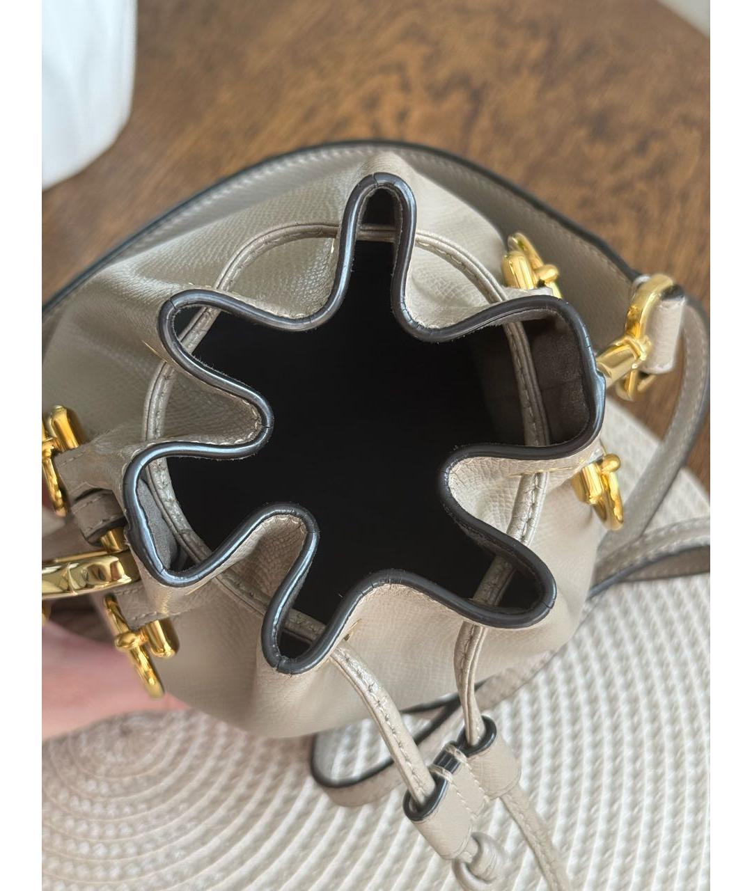 FENDI Бежевая кожаная сумка тоут, фото 4