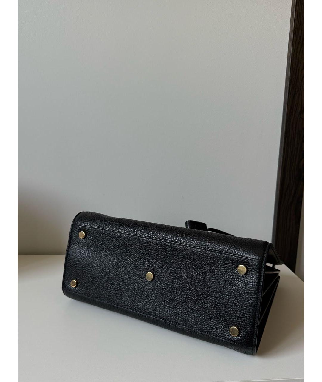 SAINT LAURENT Черная кожаная сумка тоут, фото 4