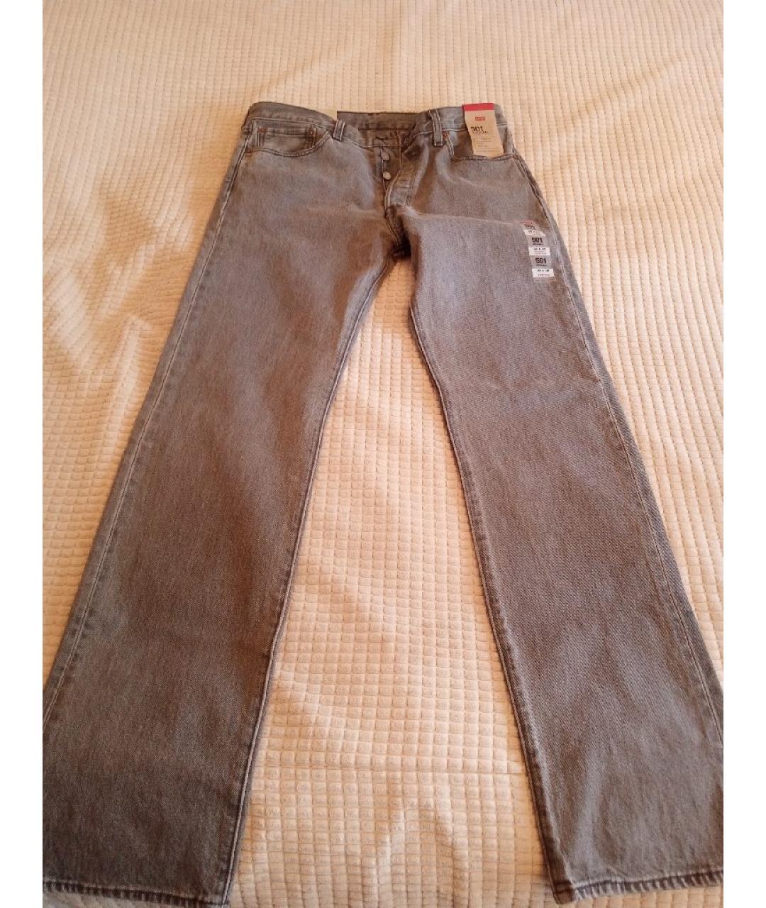 LEVI'S Серые хлопковые прямые джинсы, фото 6