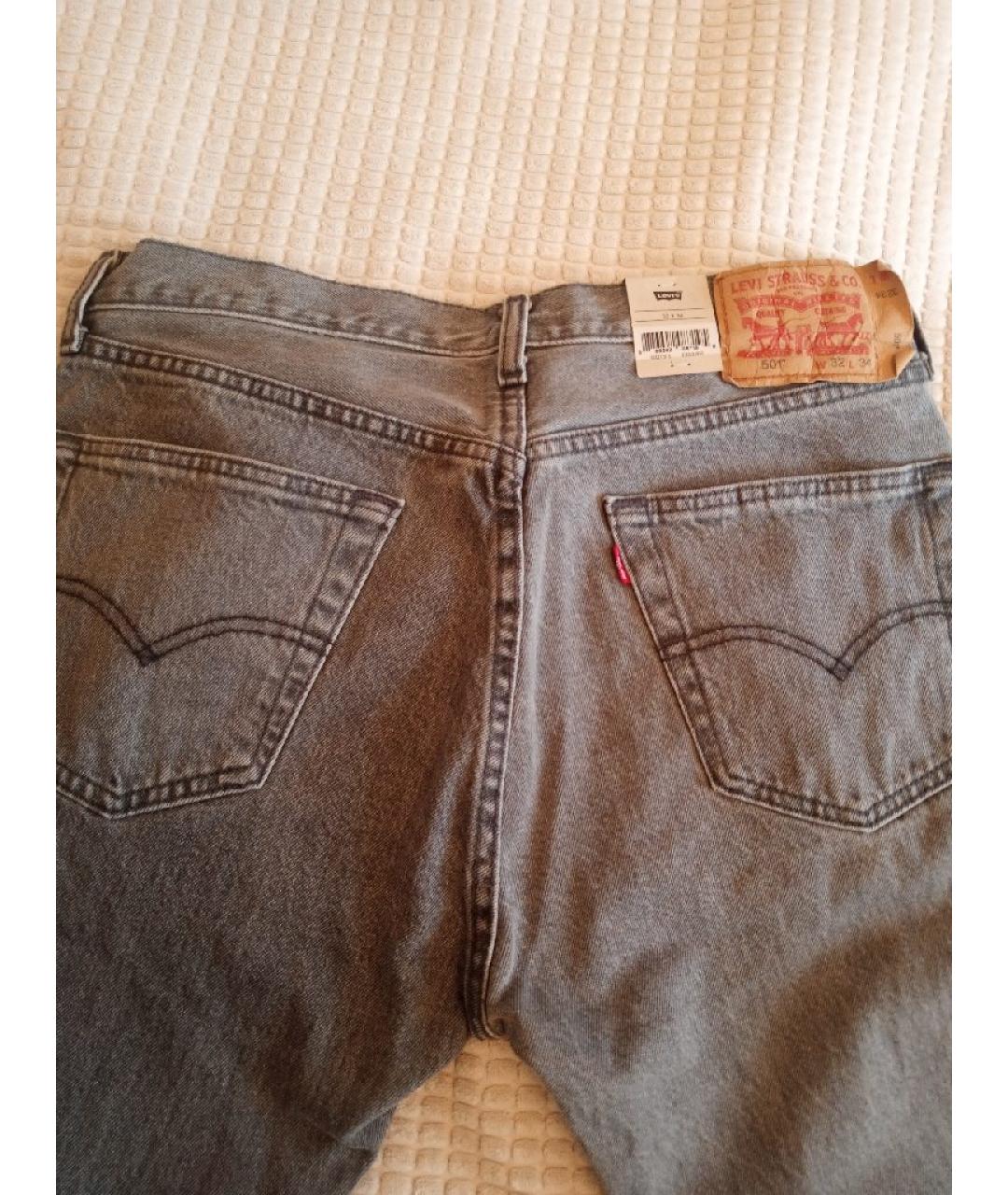 LEVI'S Серые хлопковые прямые джинсы, фото 3