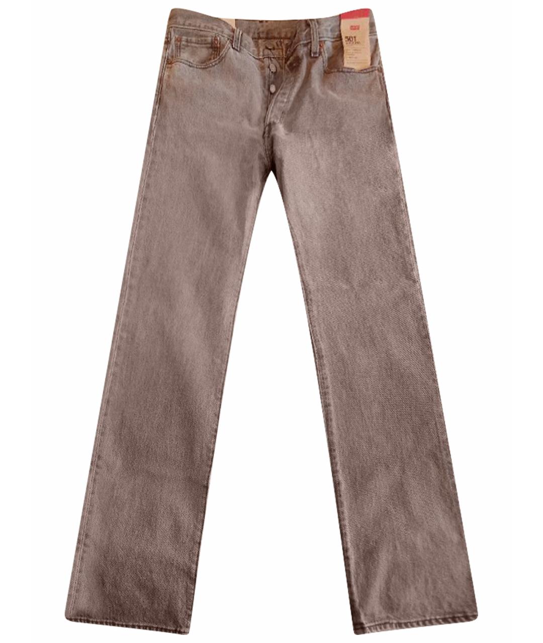 LEVI'S Серые хлопковые прямые джинсы, фото 1