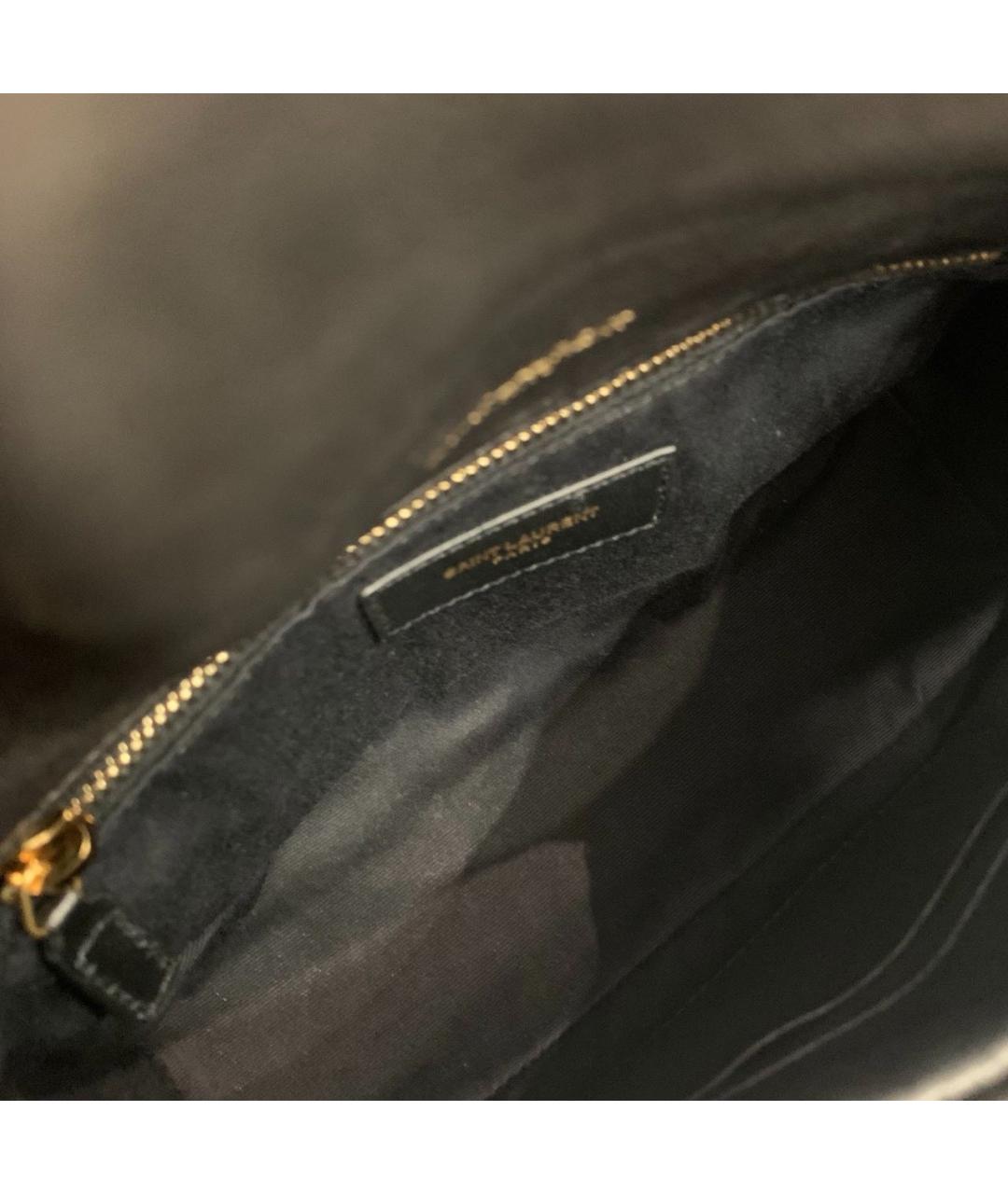 SAINT LAURENT Черная кожаная сумка через плечо, фото 8