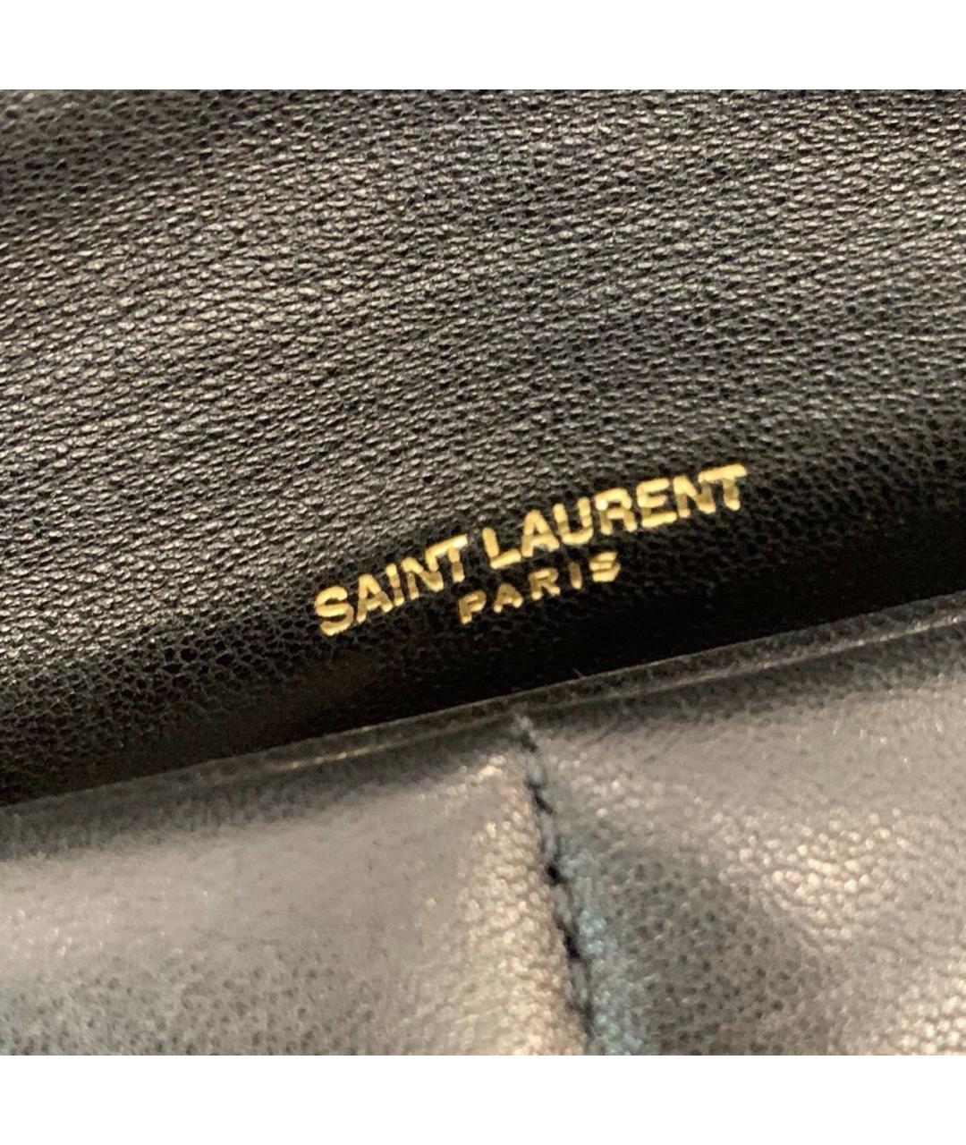 SAINT LAURENT Черная кожаная сумка через плечо, фото 7