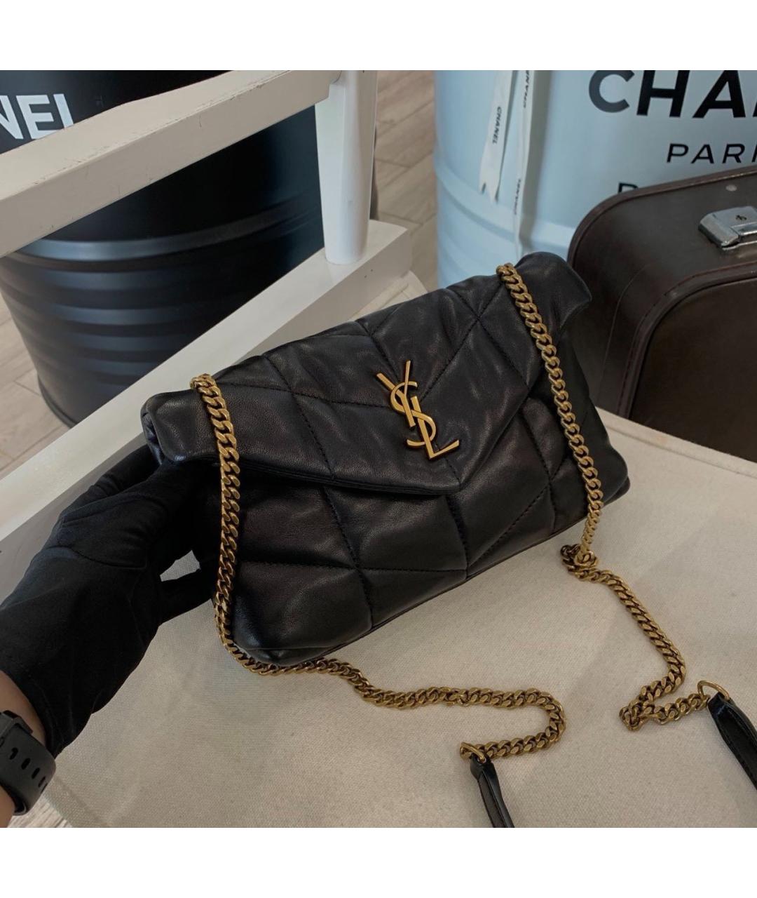 SAINT LAURENT Черная кожаная сумка через плечо, фото 9