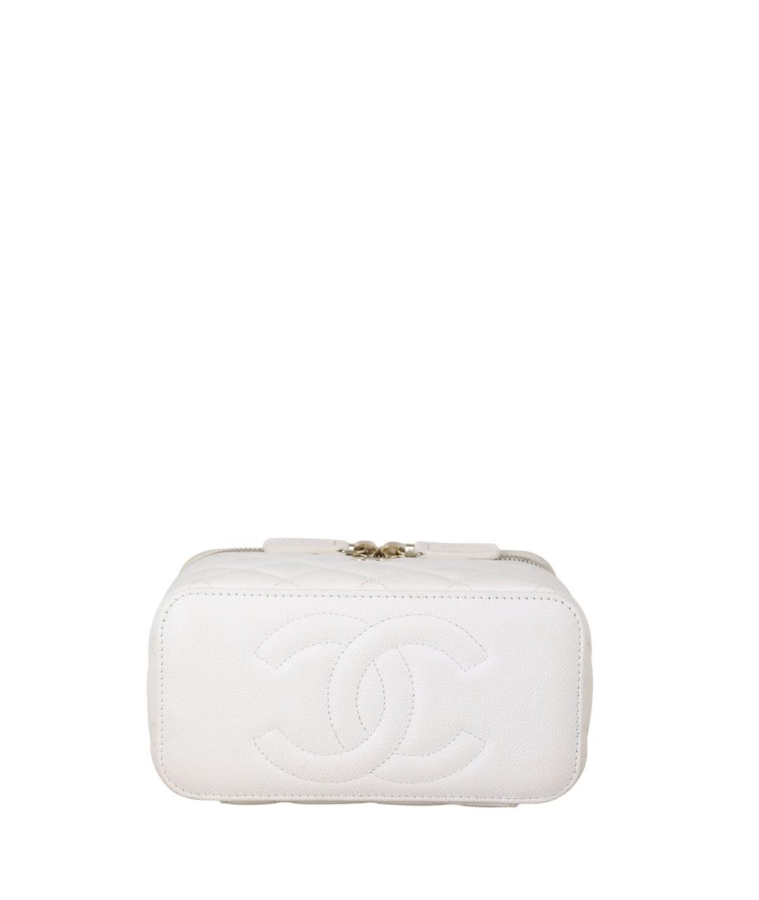 CHANEL Белая кожаная сумка через плечо, фото 4