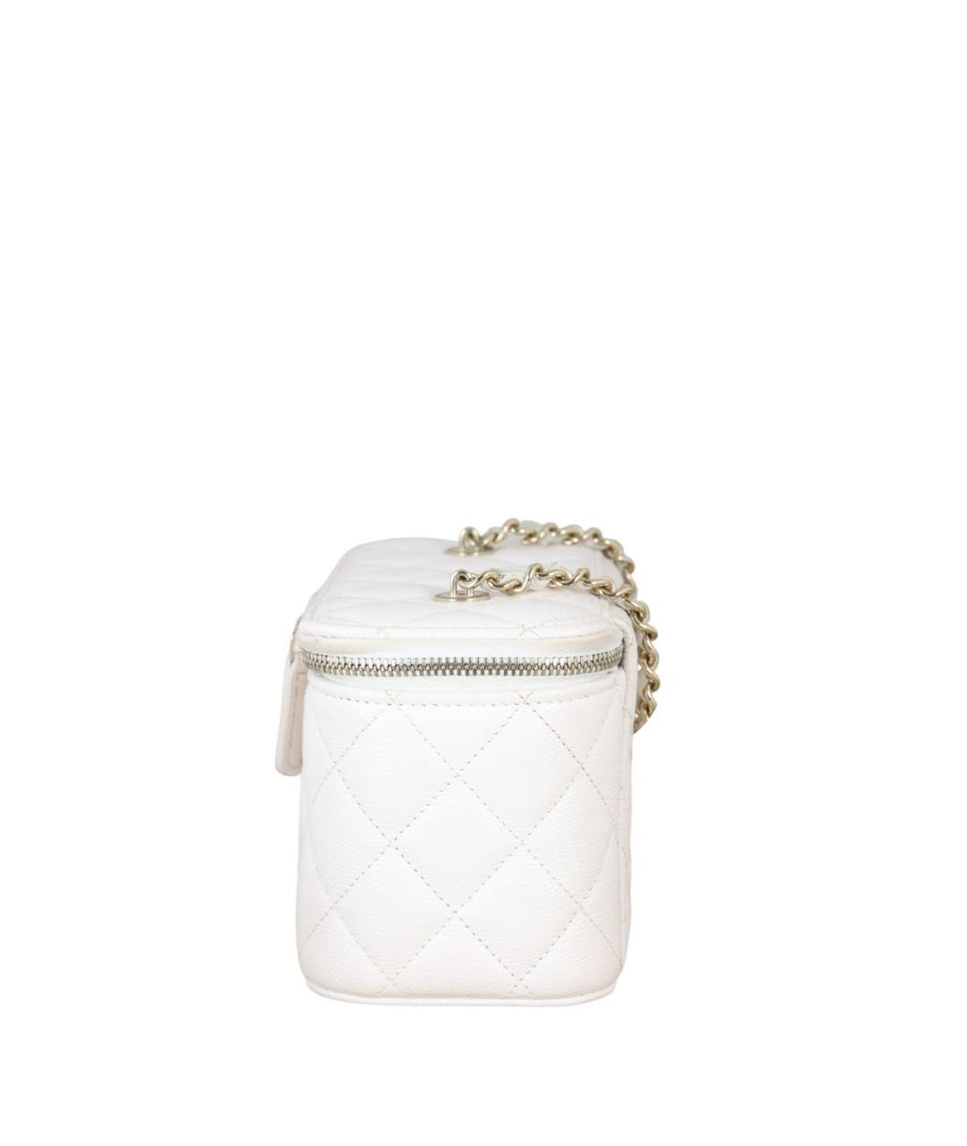 CHANEL Белая кожаная сумка через плечо, фото 5