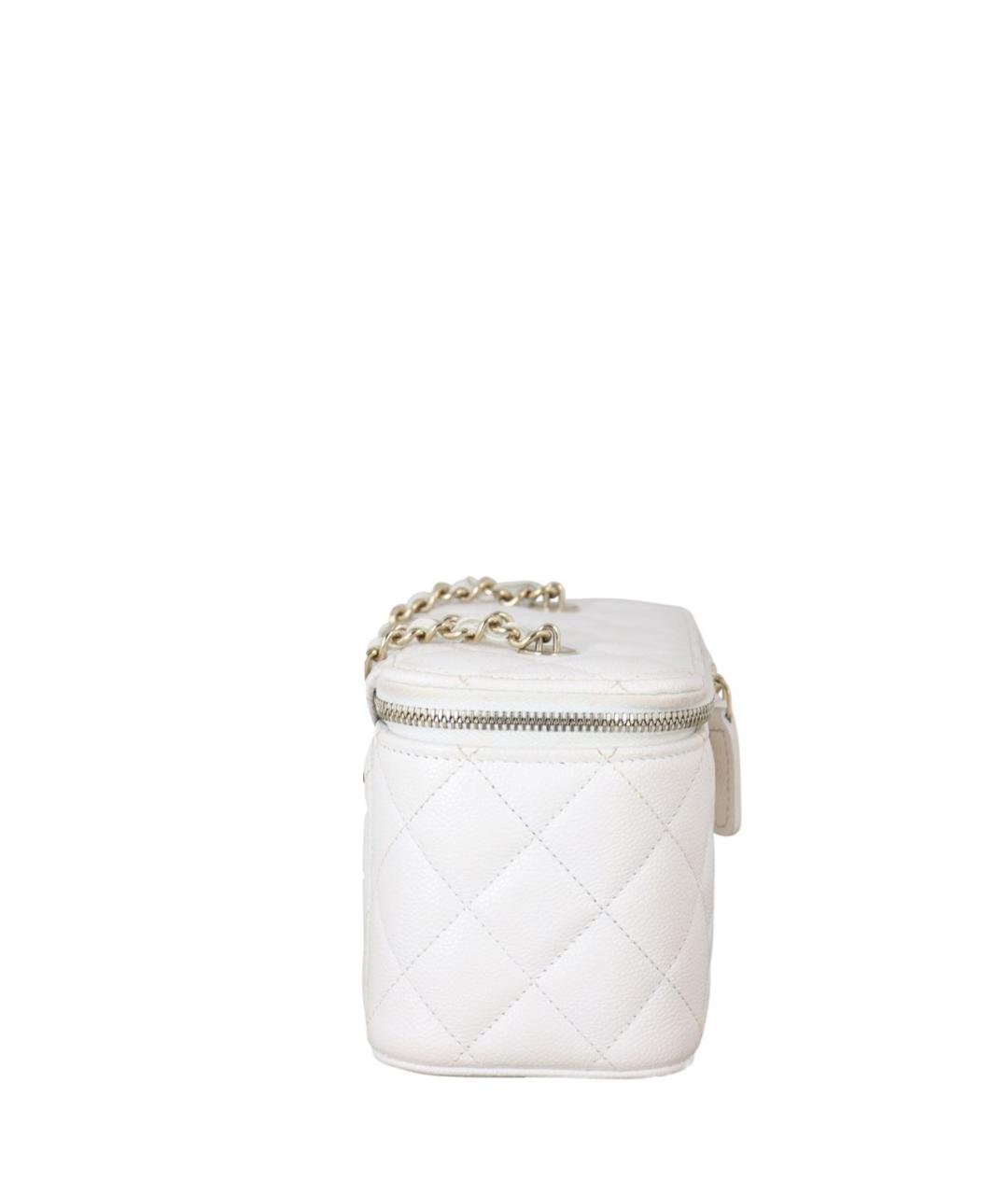 CHANEL Белая кожаная сумка через плечо, фото 3