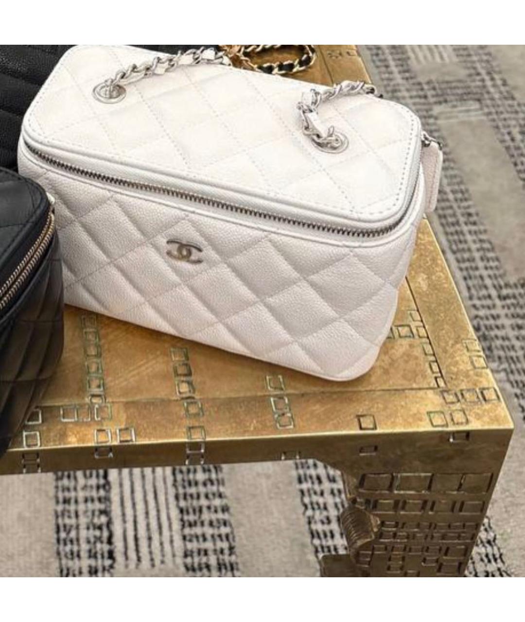 CHANEL Белая кожаная сумка через плечо, фото 6