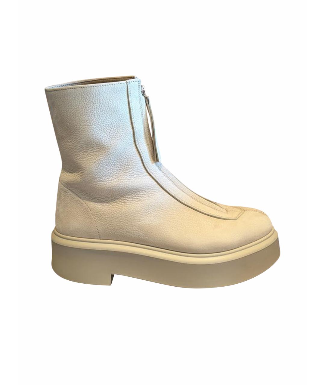 THE ROW Бежевые нубуковые полусапоги, фото 1