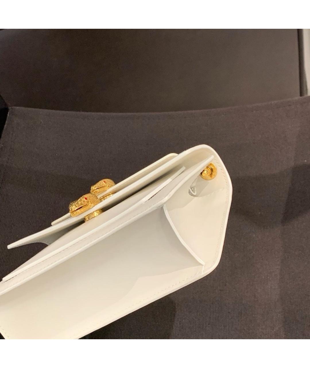BVLGARI Белая кожаная сумка с короткими ручками, фото 6