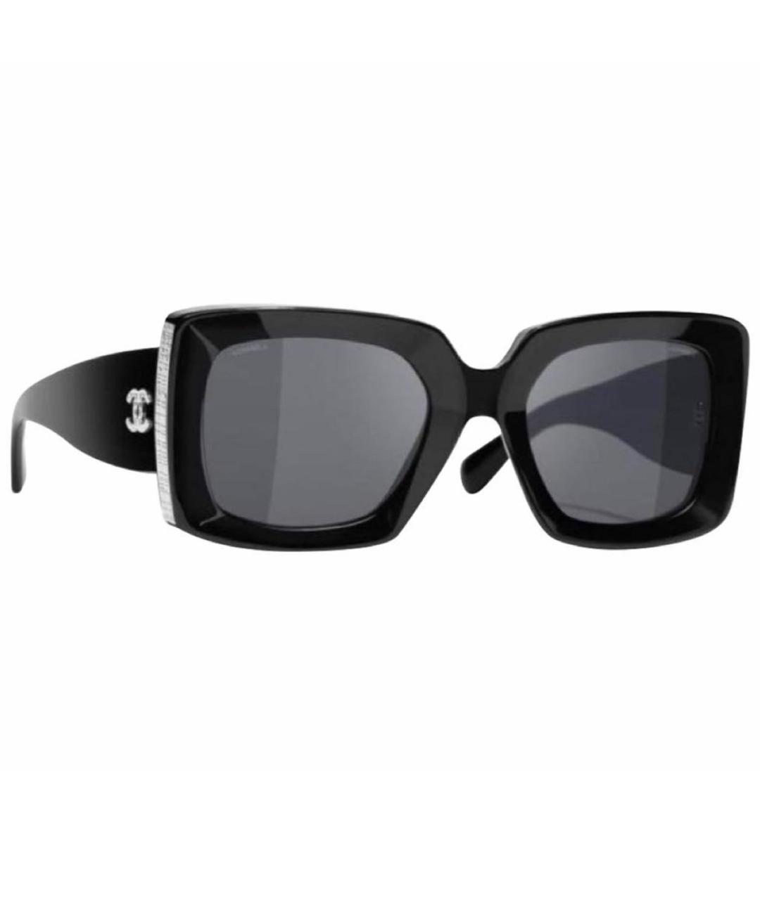 CHANEL Черные пластиковые солнцезащитные очки, фото 1