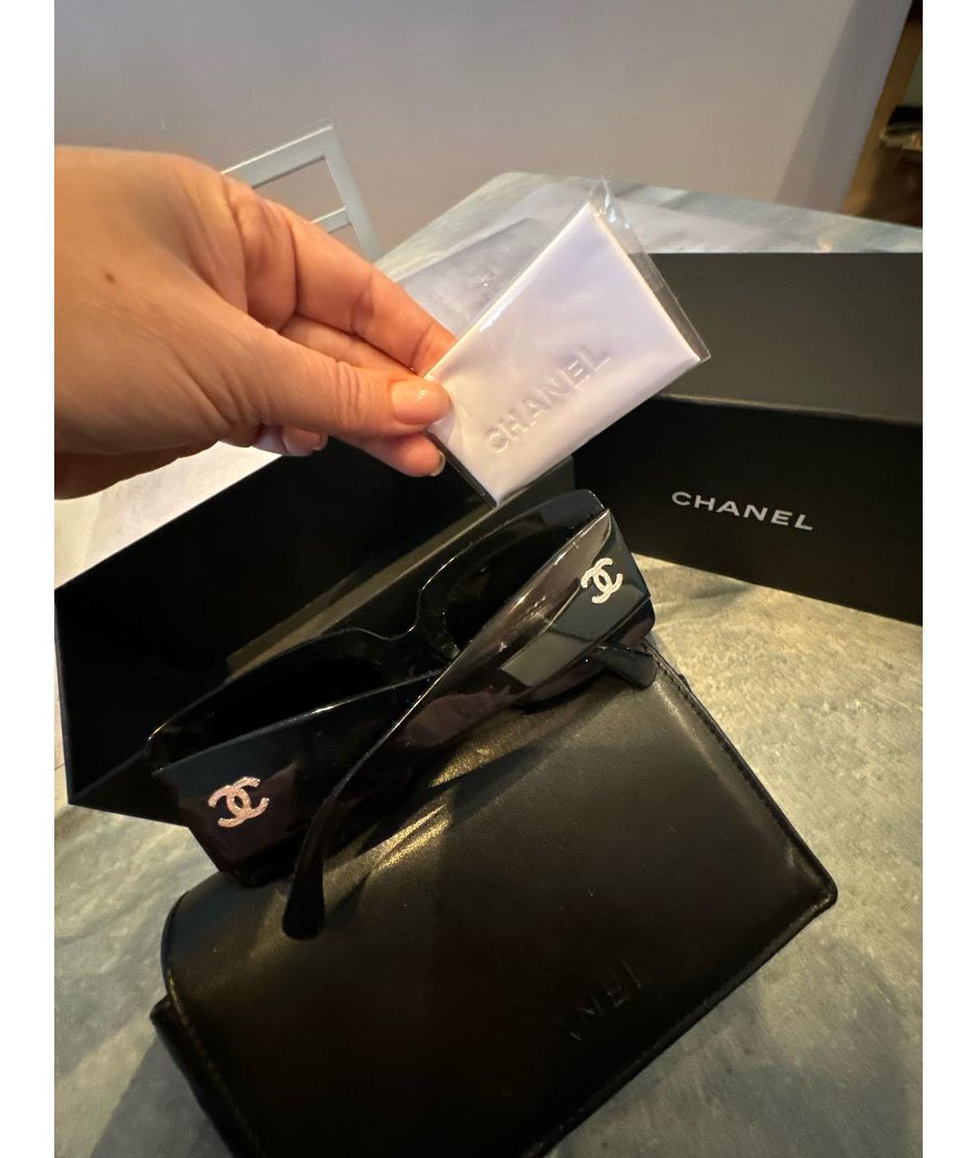 CHANEL Черные пластиковые солнцезащитные очки, фото 5