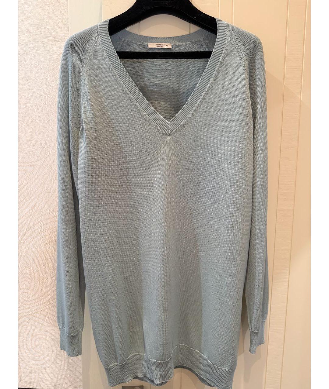 PRADA Голубой вискозный джемпер / свитер, фото 5