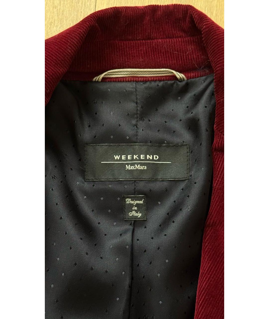 WEEKEND MAX MARA Бордовый хлопковый жакет/пиджак, фото 3