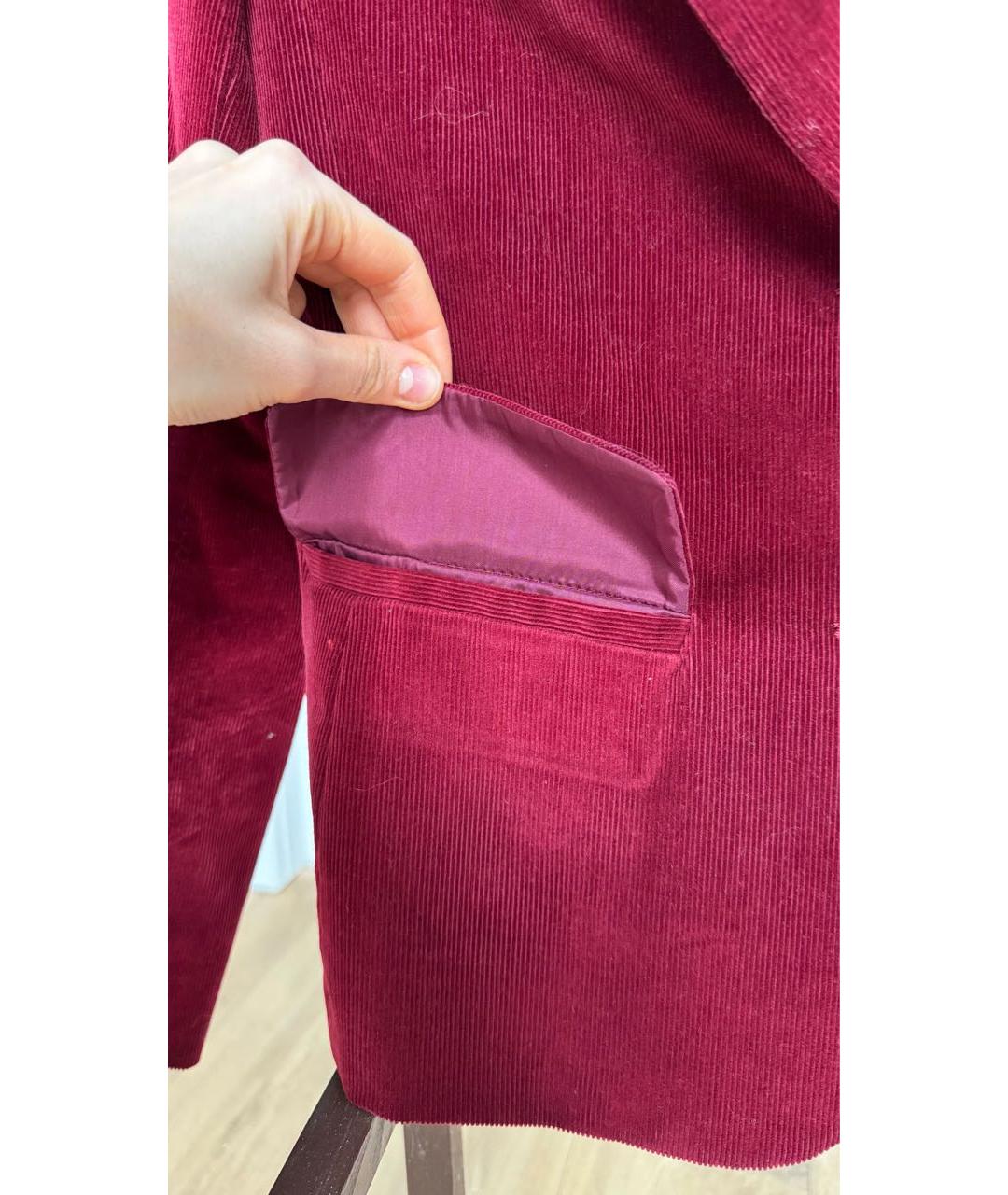 WEEKEND MAX MARA Бордовый хлопковый жакет/пиджак, фото 6