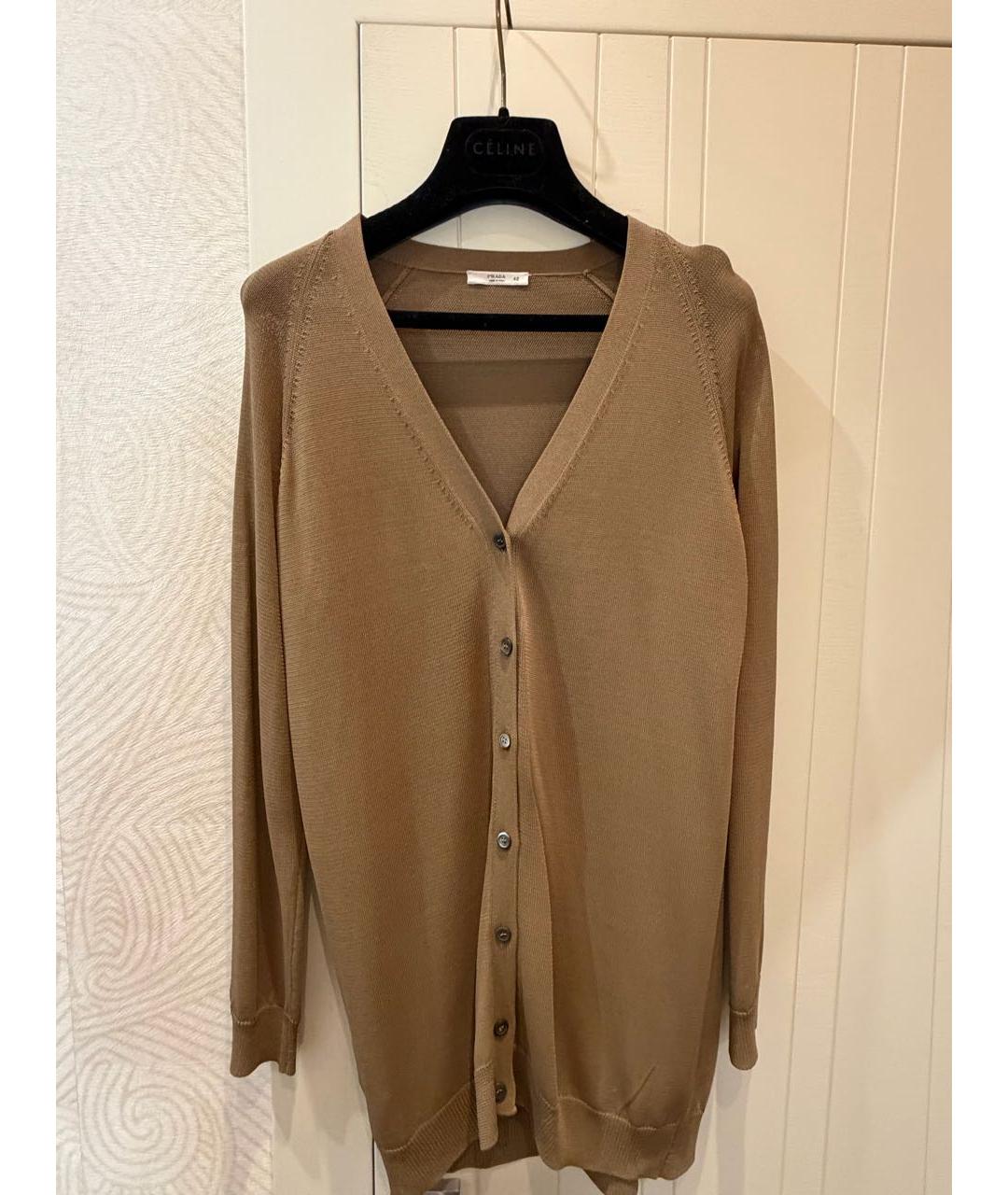 PRADA Коричневый вискозный кардиган, фото 6