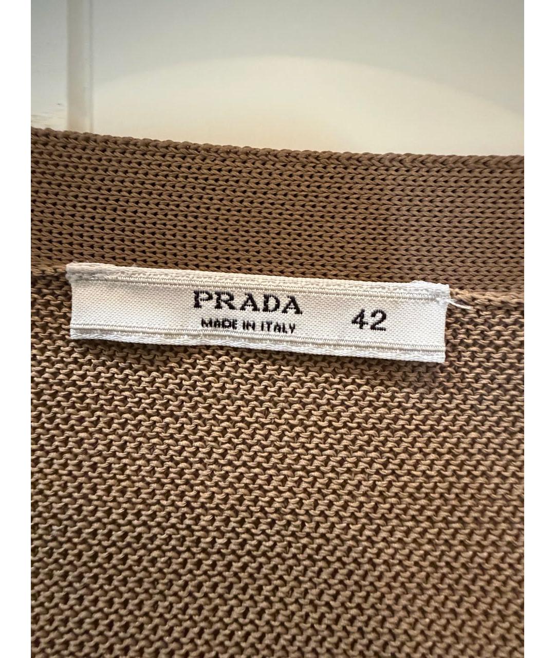 PRADA Коричневый вискозный кардиган, фото 2