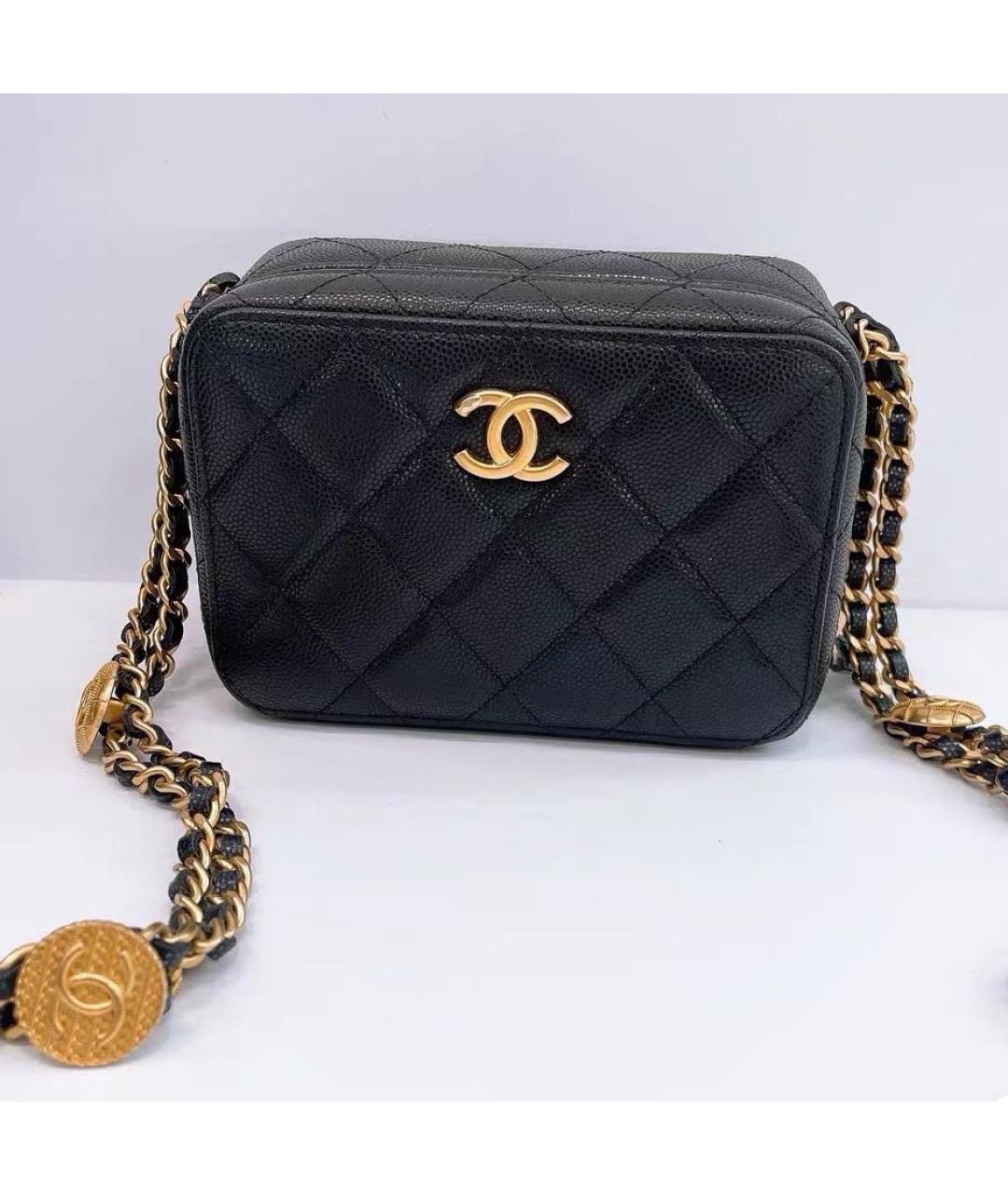 CHANEL Черная кожаная сумка через плечо, фото 2