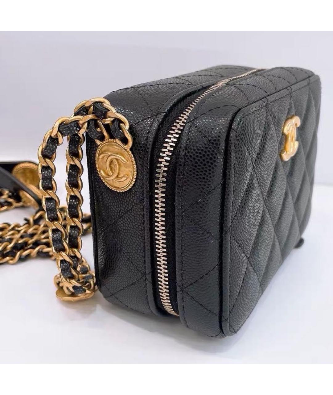 CHANEL Черная кожаная сумка через плечо, фото 4