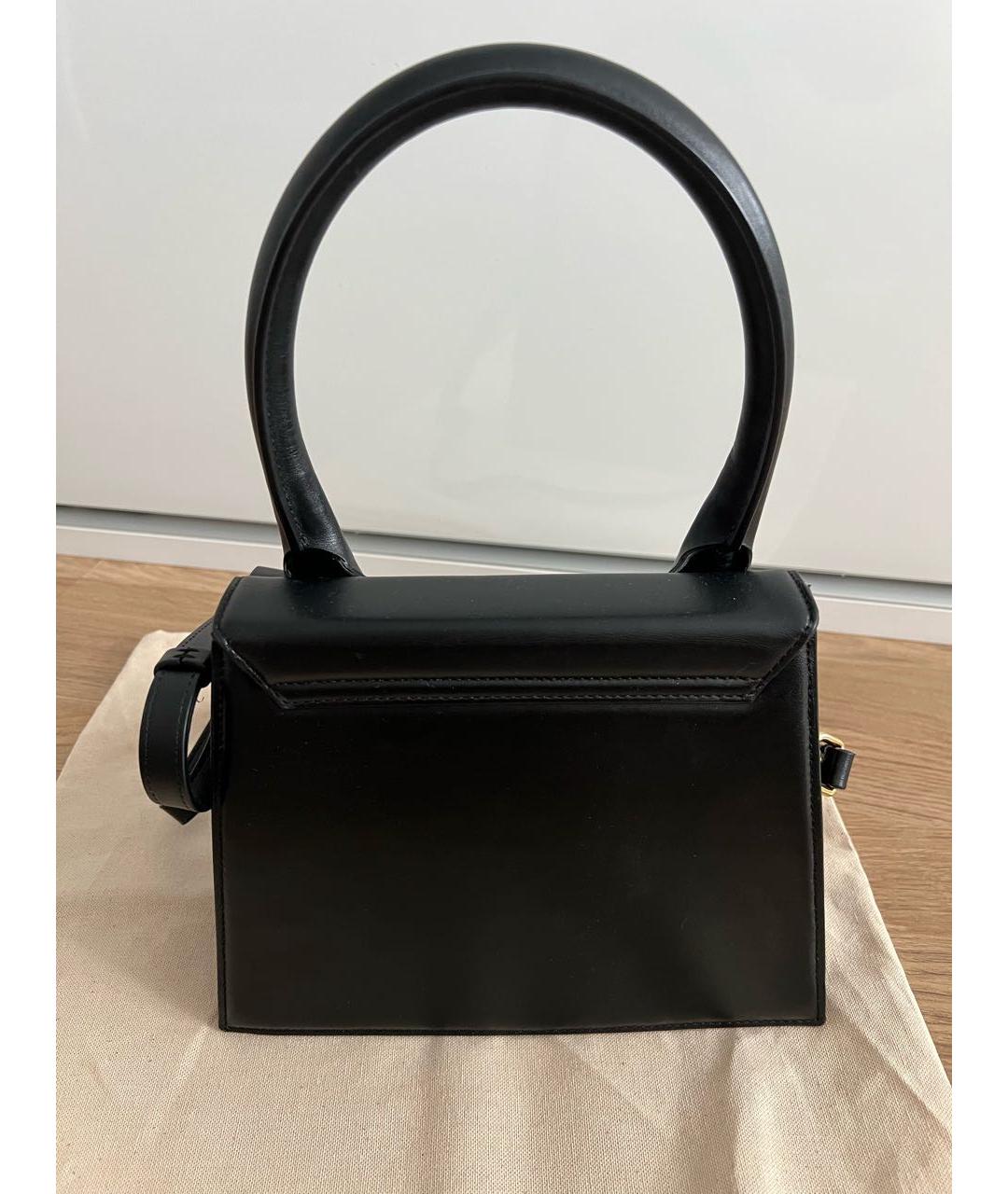 JACQUEMUS Черная кожаная сумка через плечо, фото 2