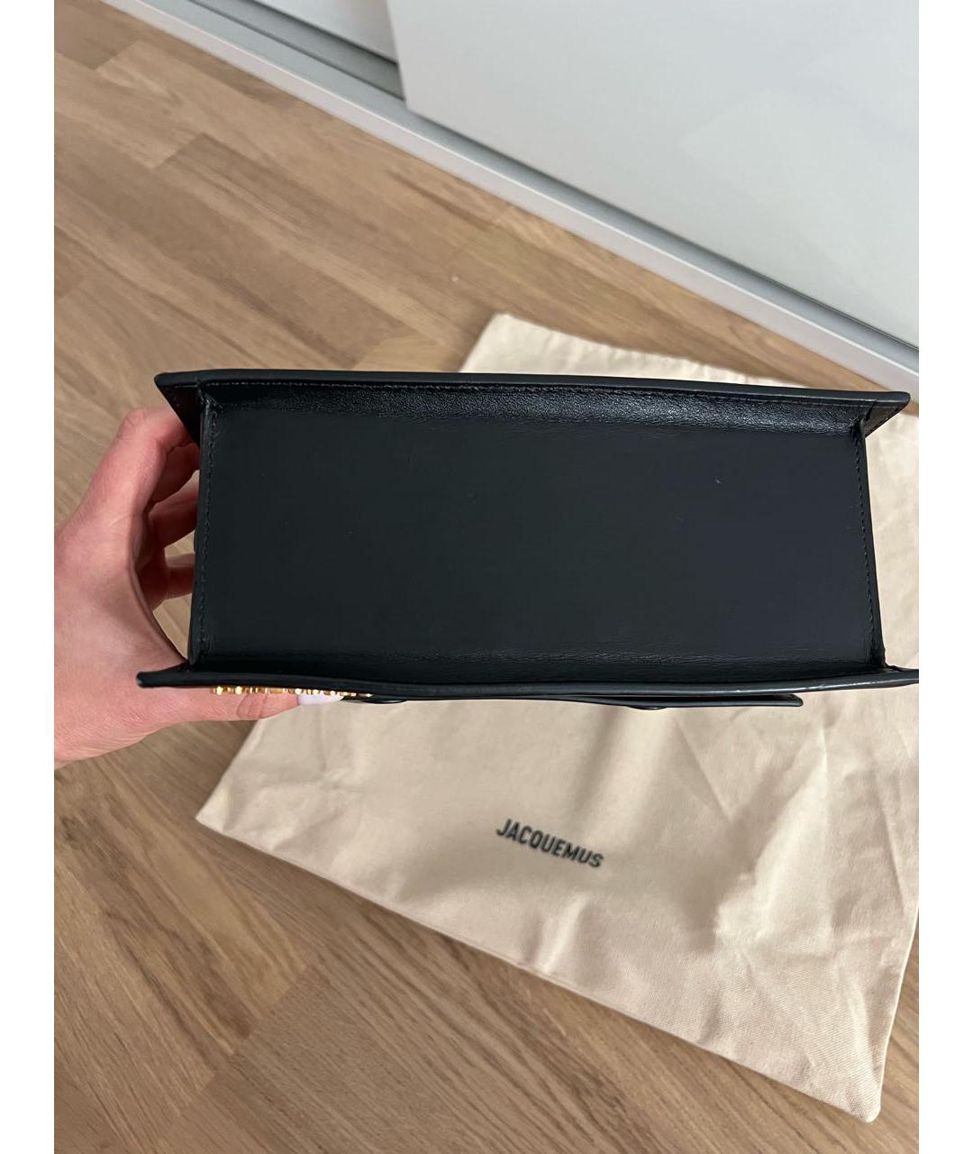 JACQUEMUS Черная кожаная сумка через плечо, фото 4