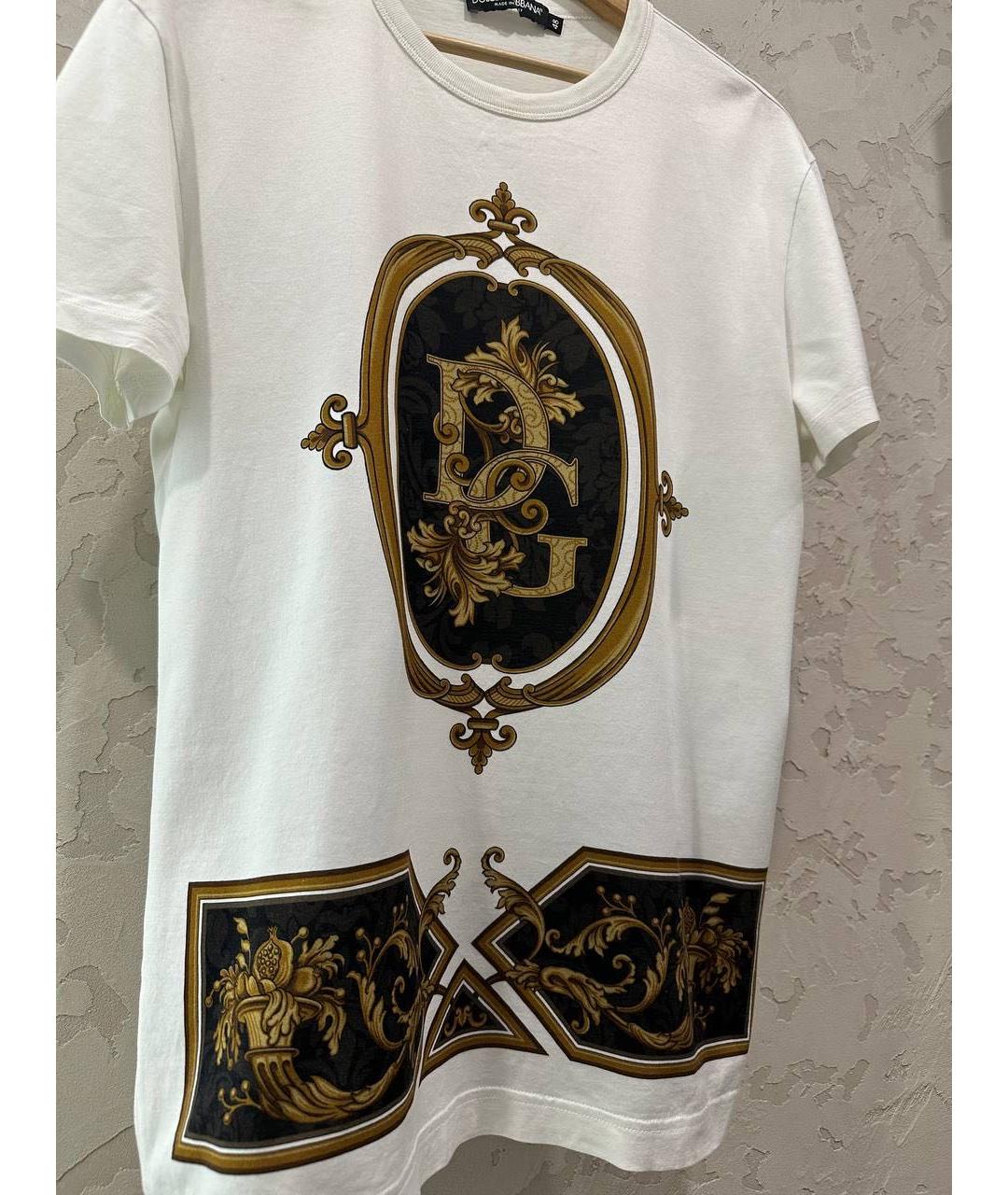 DOLCE&GABBANA Белая хлопковая футболка, фото 2