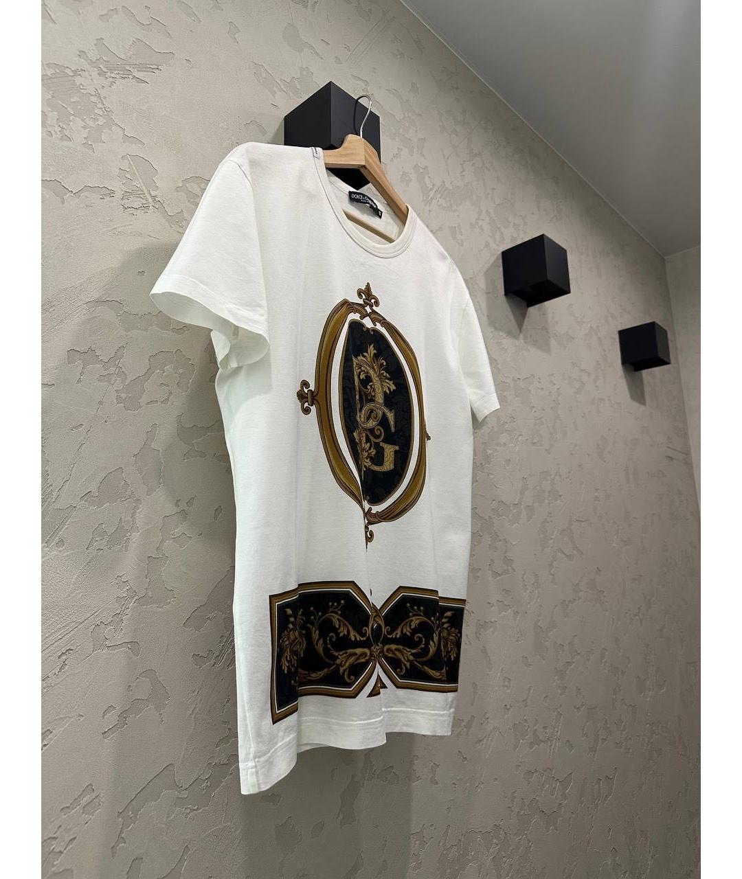 DOLCE&GABBANA Белая хлопковая футболка, фото 3