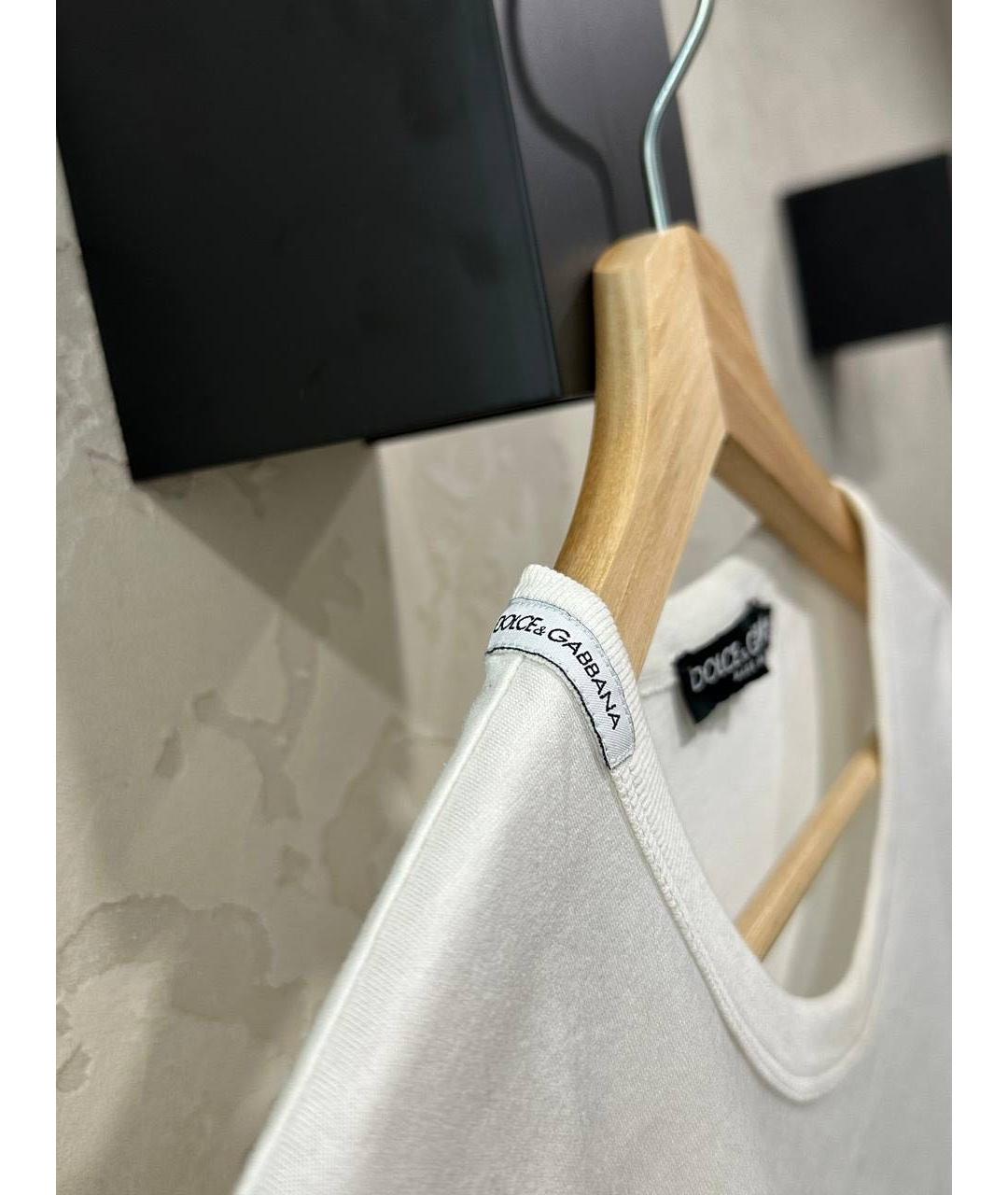 DOLCE&GABBANA Белая хлопковая футболка, фото 6