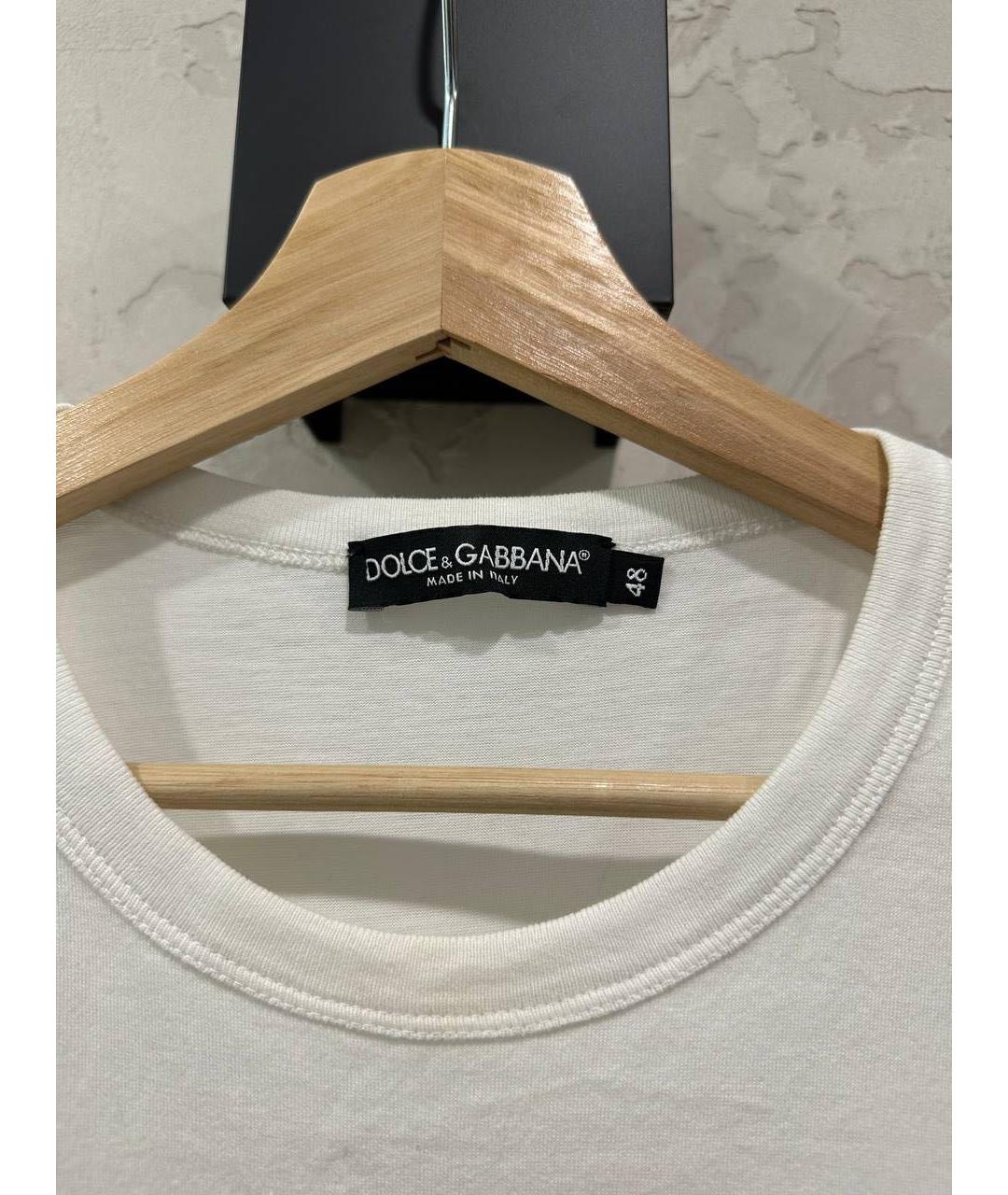 DOLCE&GABBANA Белая хлопковая футболка, фото 5