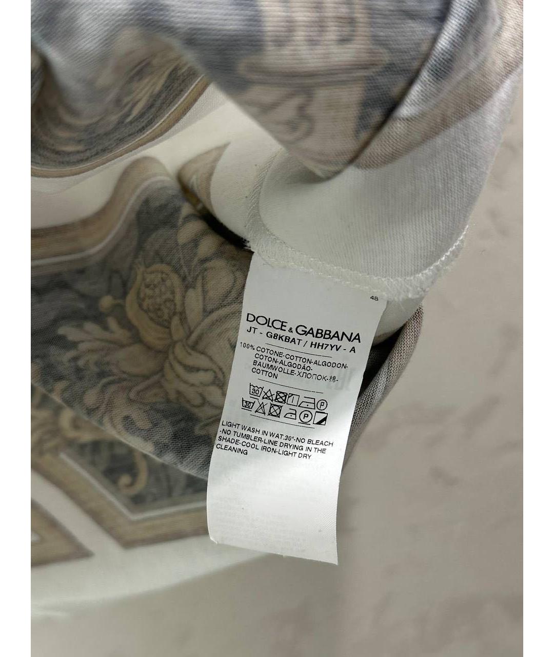 DOLCE&GABBANA Белая хлопковая футболка, фото 4