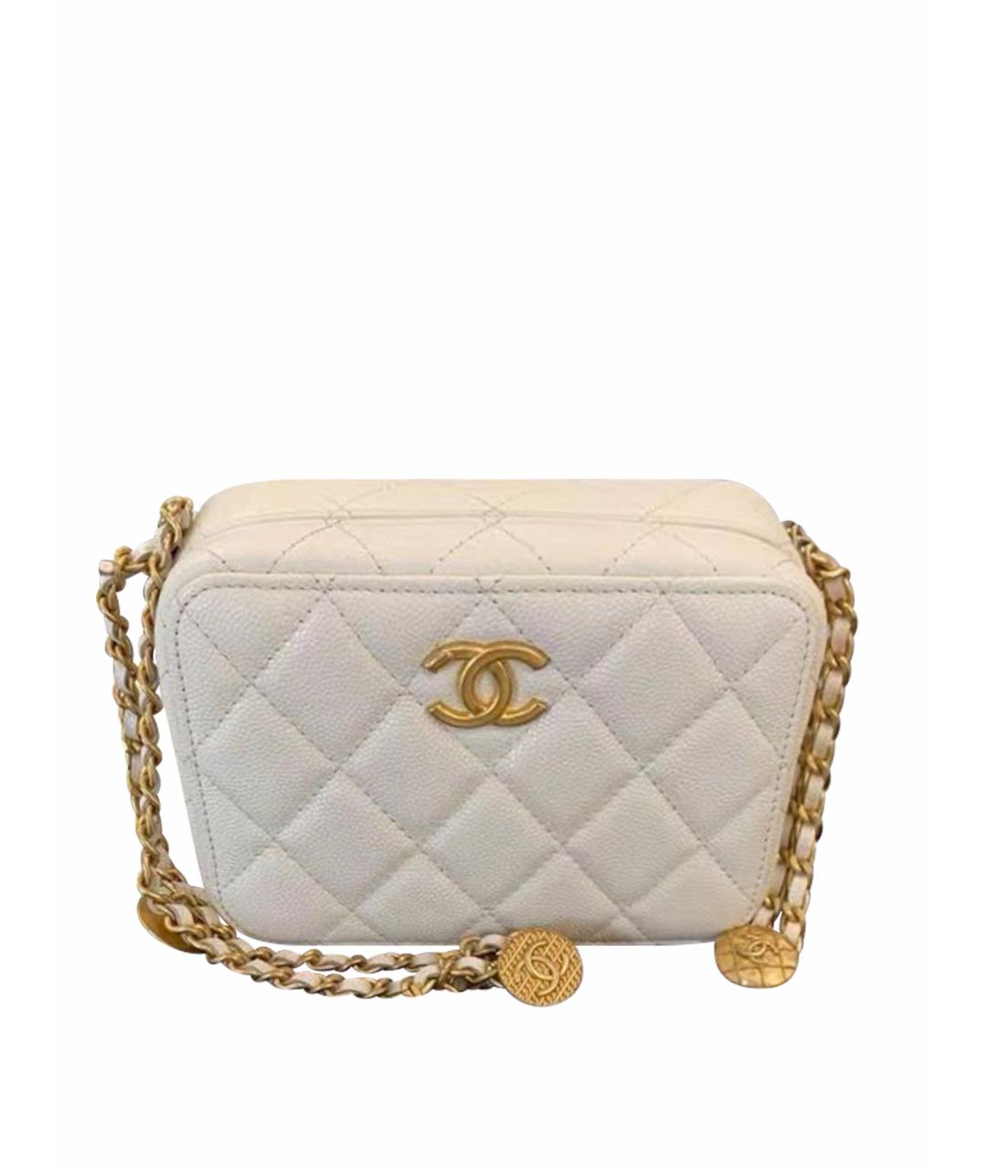 CHANEL Белая кожаная сумка через плечо, фото 1