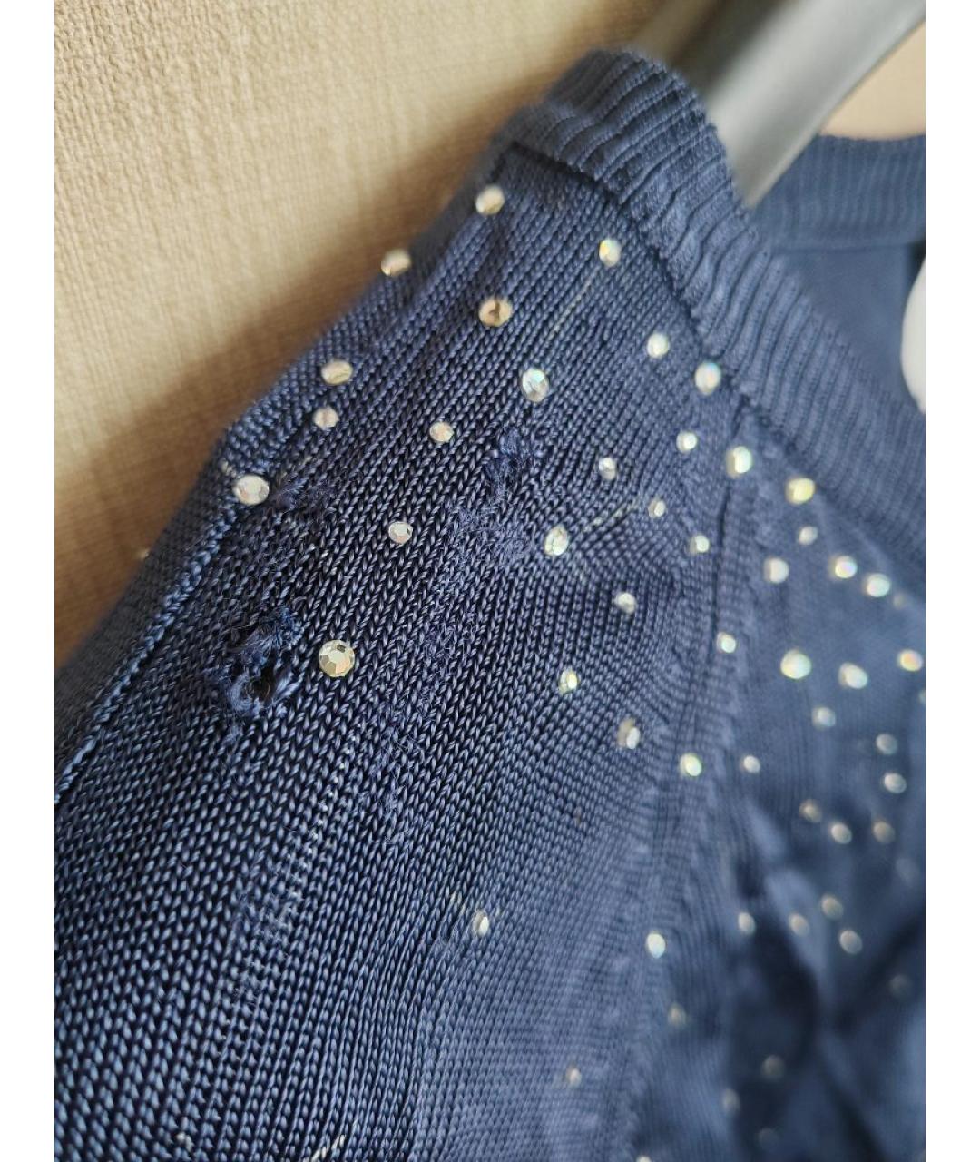 MOSCHINO Темно-синий полиэстеровый джемпер / свитер, фото 4