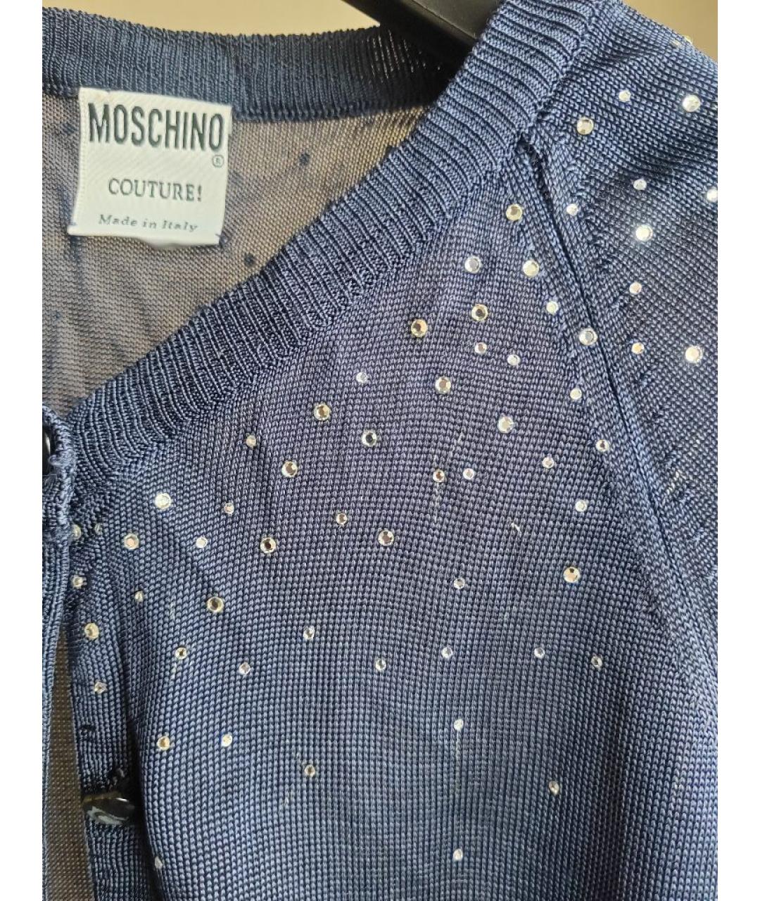 MOSCHINO Темно-синий полиэстеровый джемпер / свитер, фото 7