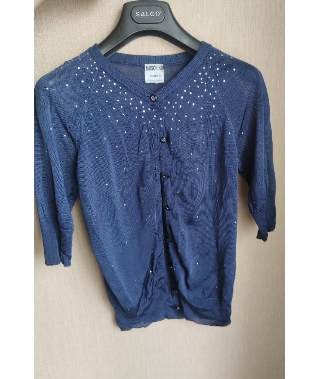 MOSCHINO Темно-синий полиэстеровый джемпер / свитер, фото 9