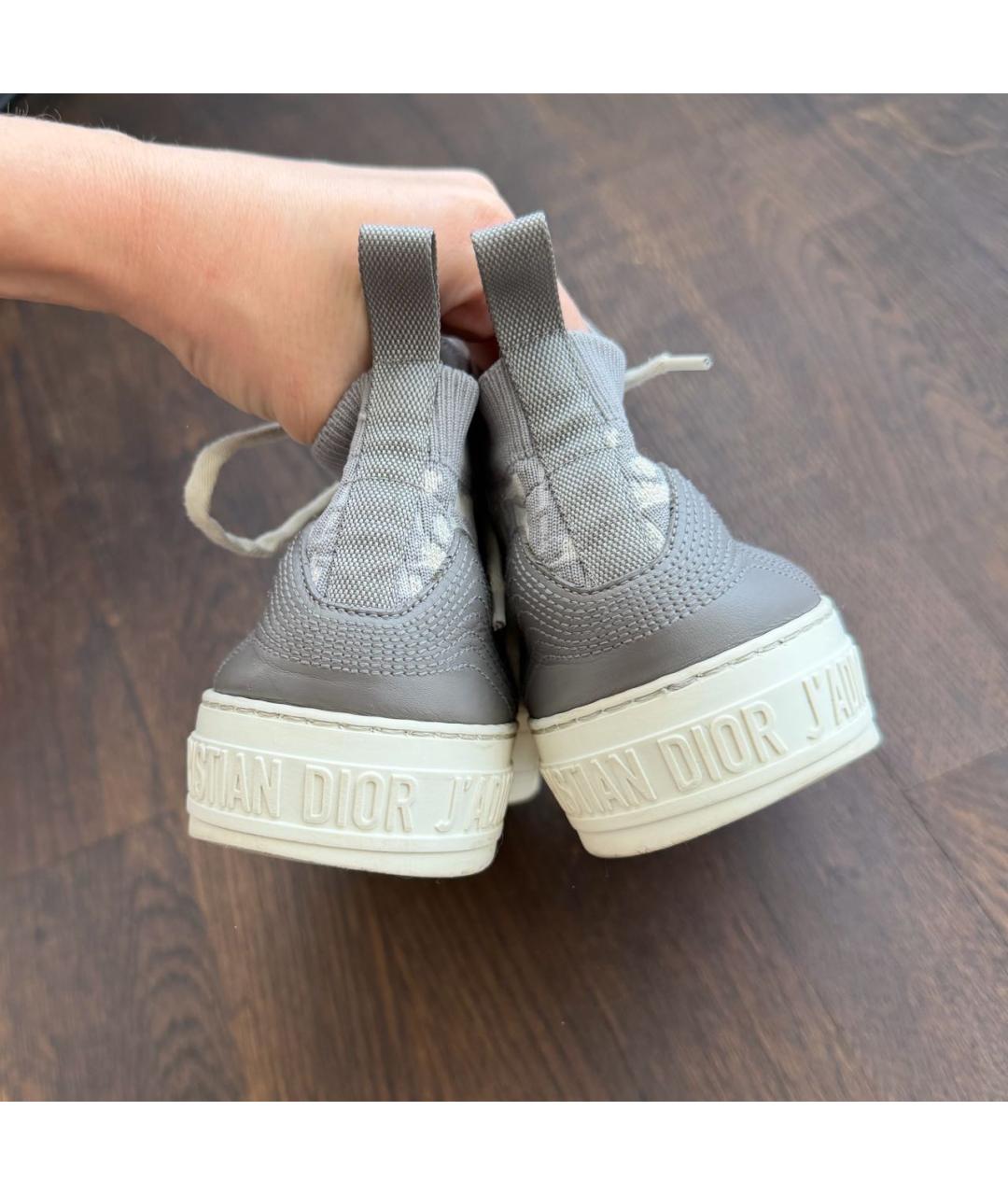 CHRISTIAN DIOR Серые кожаные кеды, фото 4