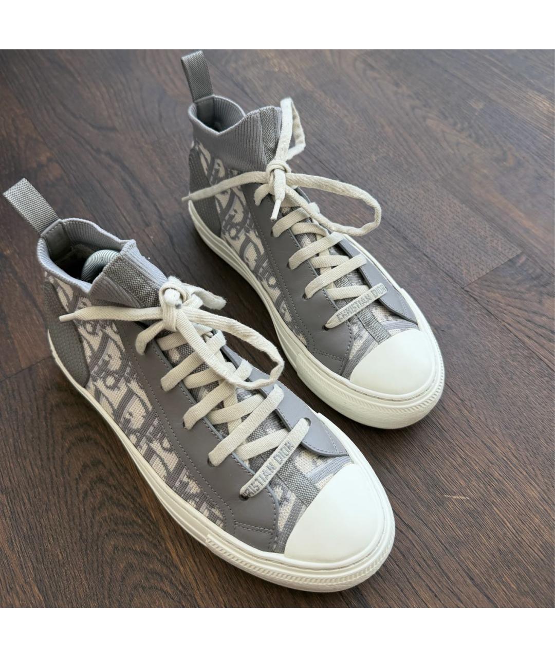 CHRISTIAN DIOR Серые кожаные кеды, фото 6