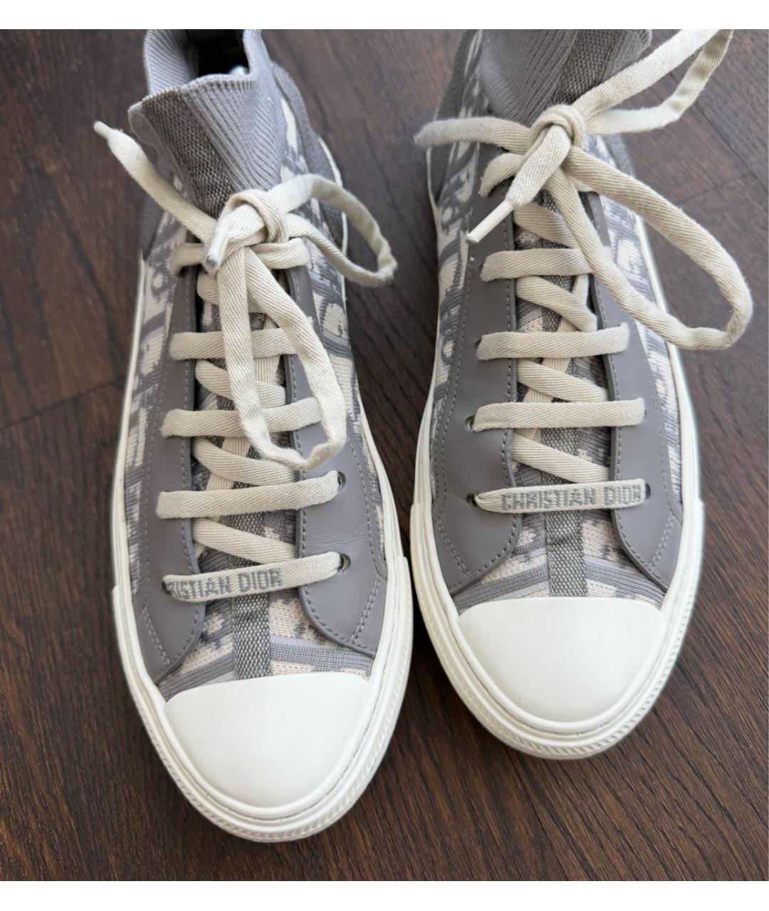 CHRISTIAN DIOR Серые кожаные кеды, фото 5