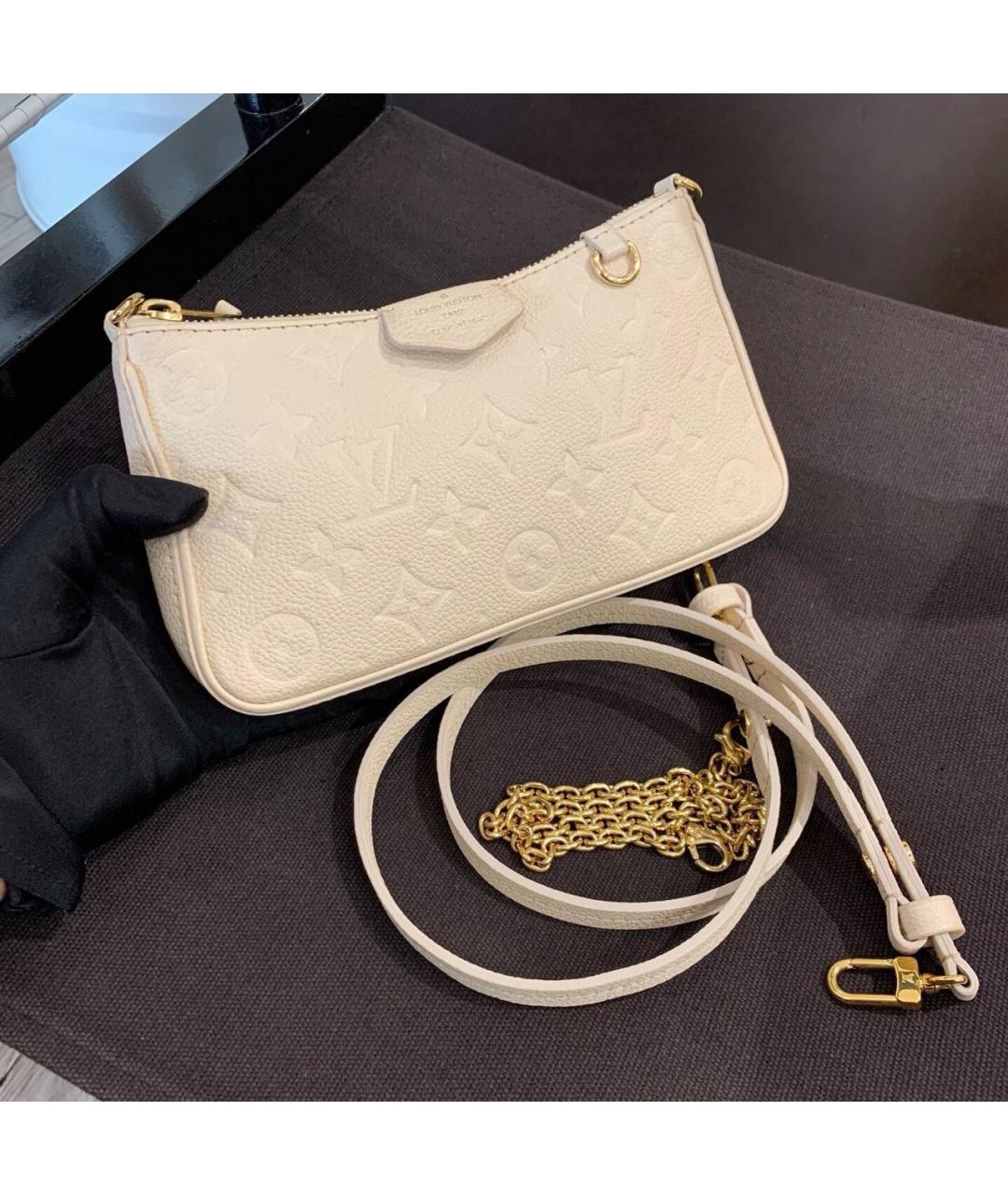 LOUIS VUITTON Белая кожаная сумка через плечо, фото 7