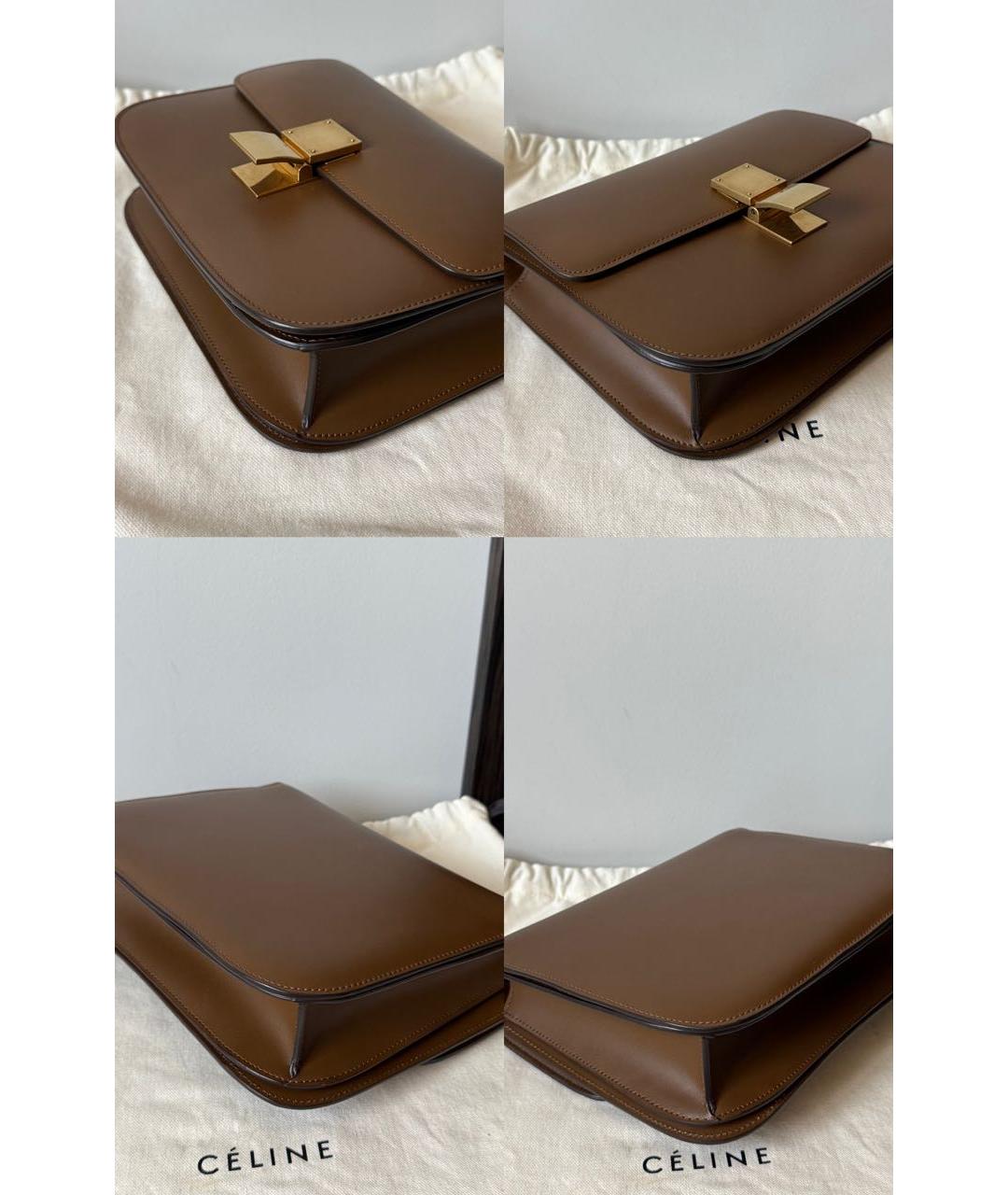 CELINE Коричневая кожаная сумка через плечо, фото 6